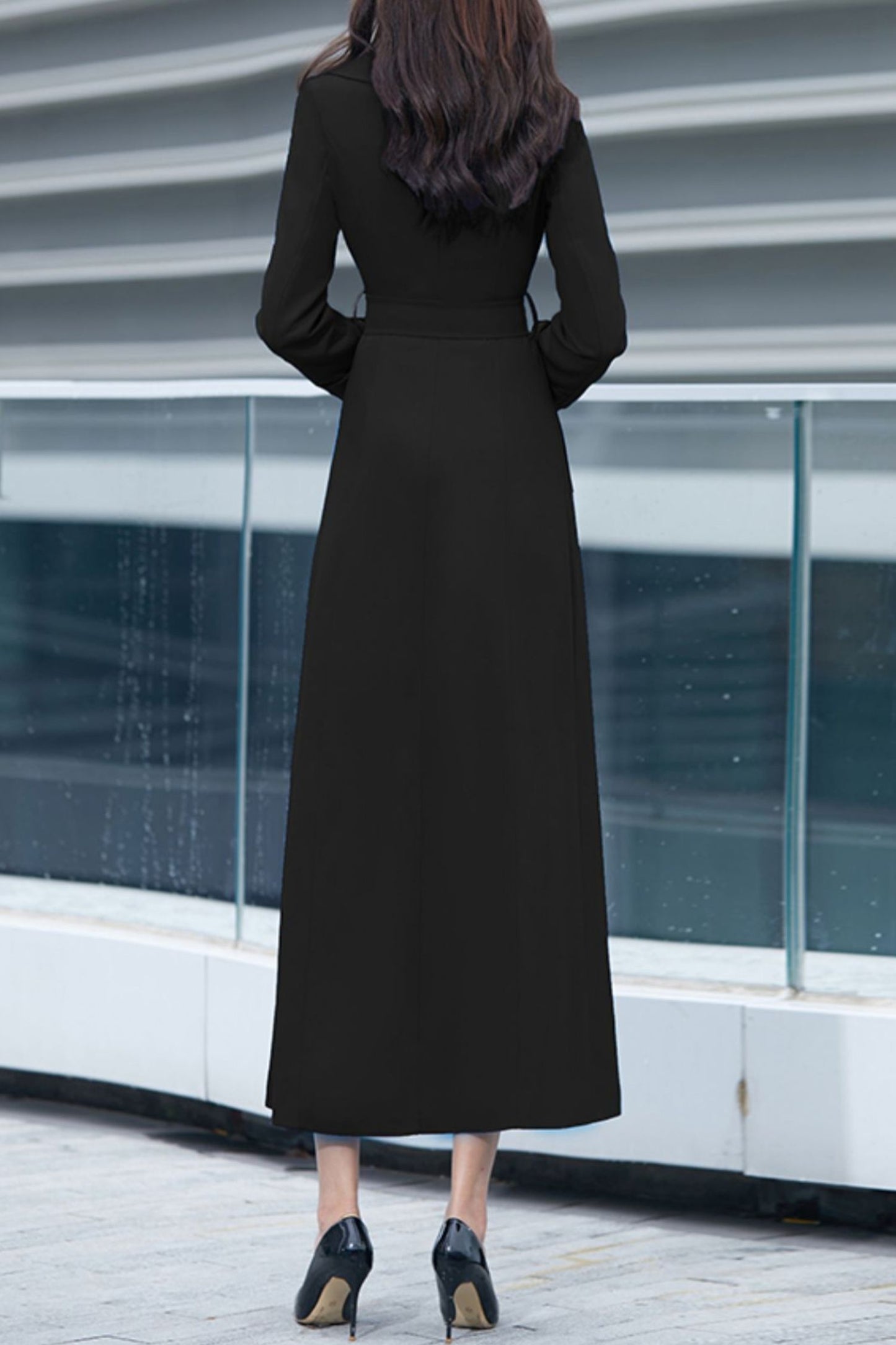 Trench Coat Women, Double Breasted Coat C4155