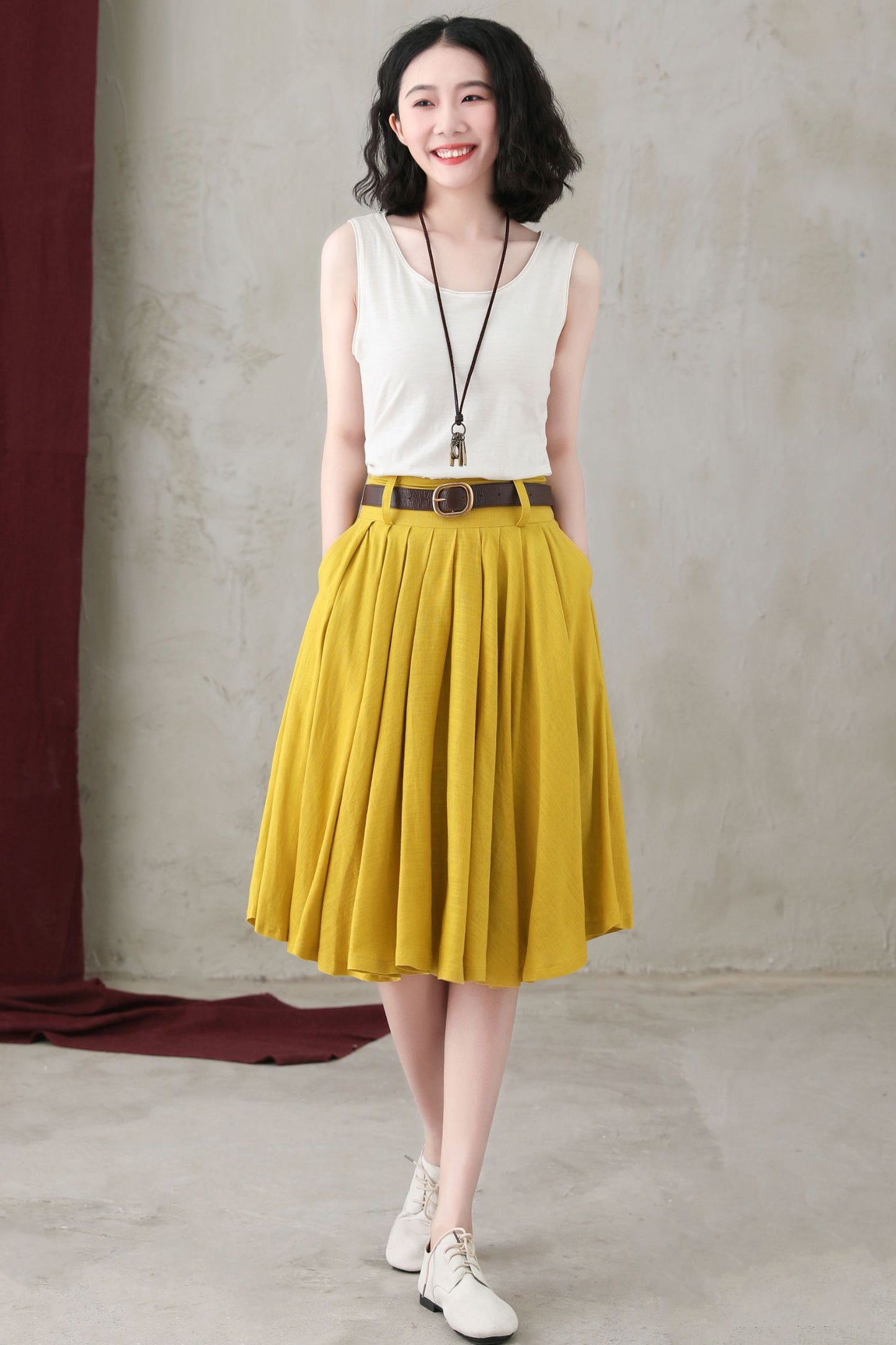 Women Swing Linen Skirt C2735 - Size US2 #CK2200577