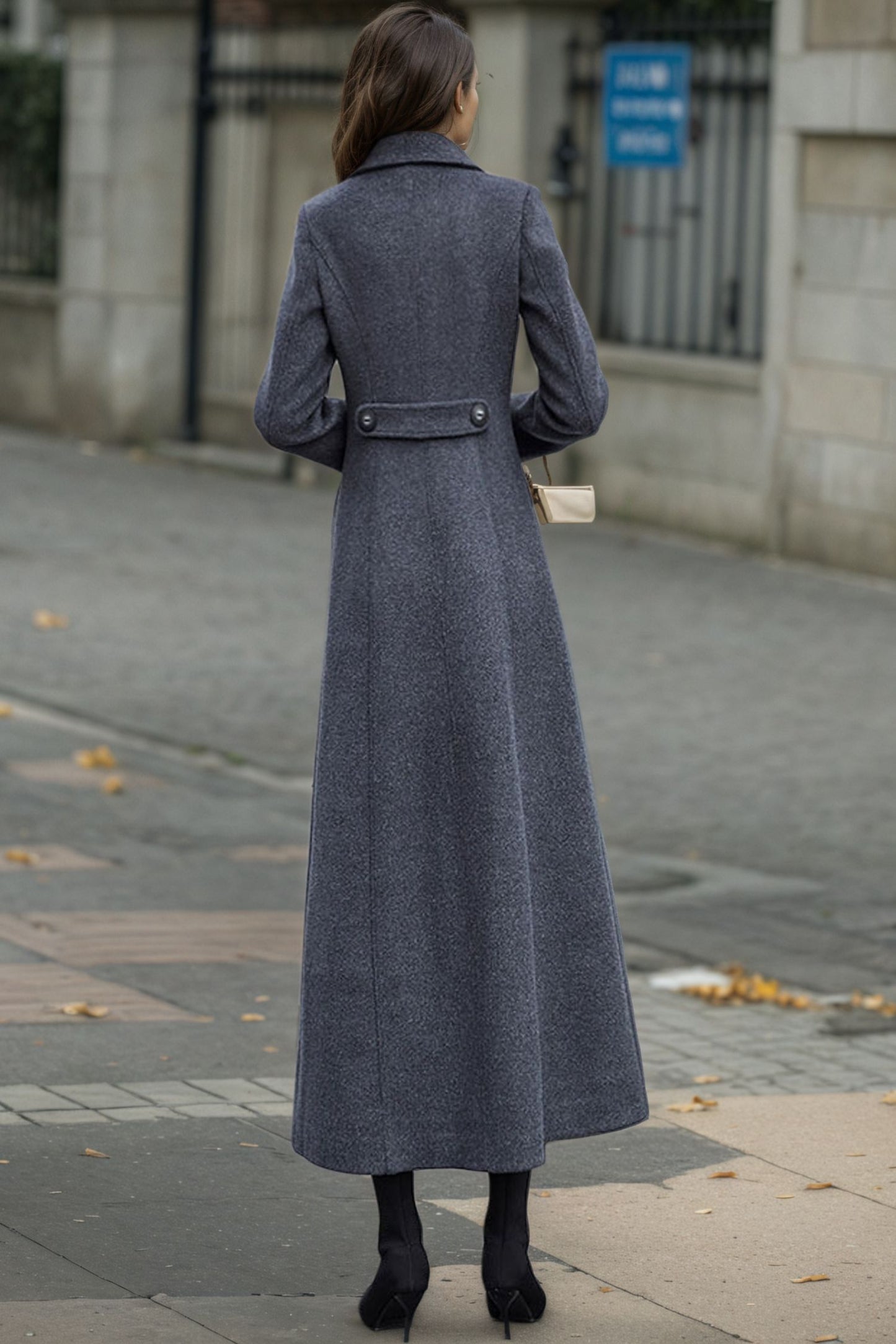 Winter warm long trench wool coat C4950