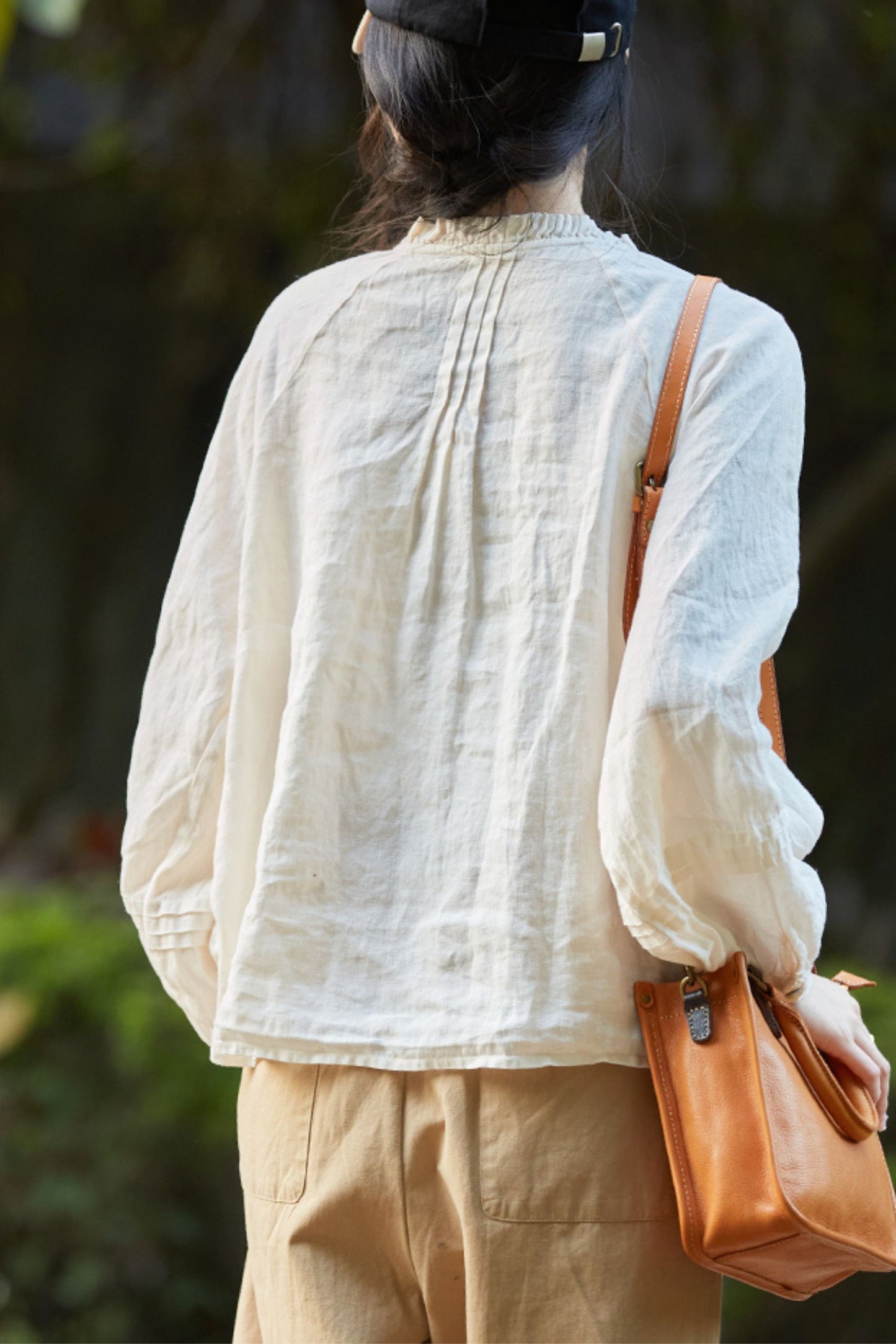 French lace collar sweet linen shirt TT0026