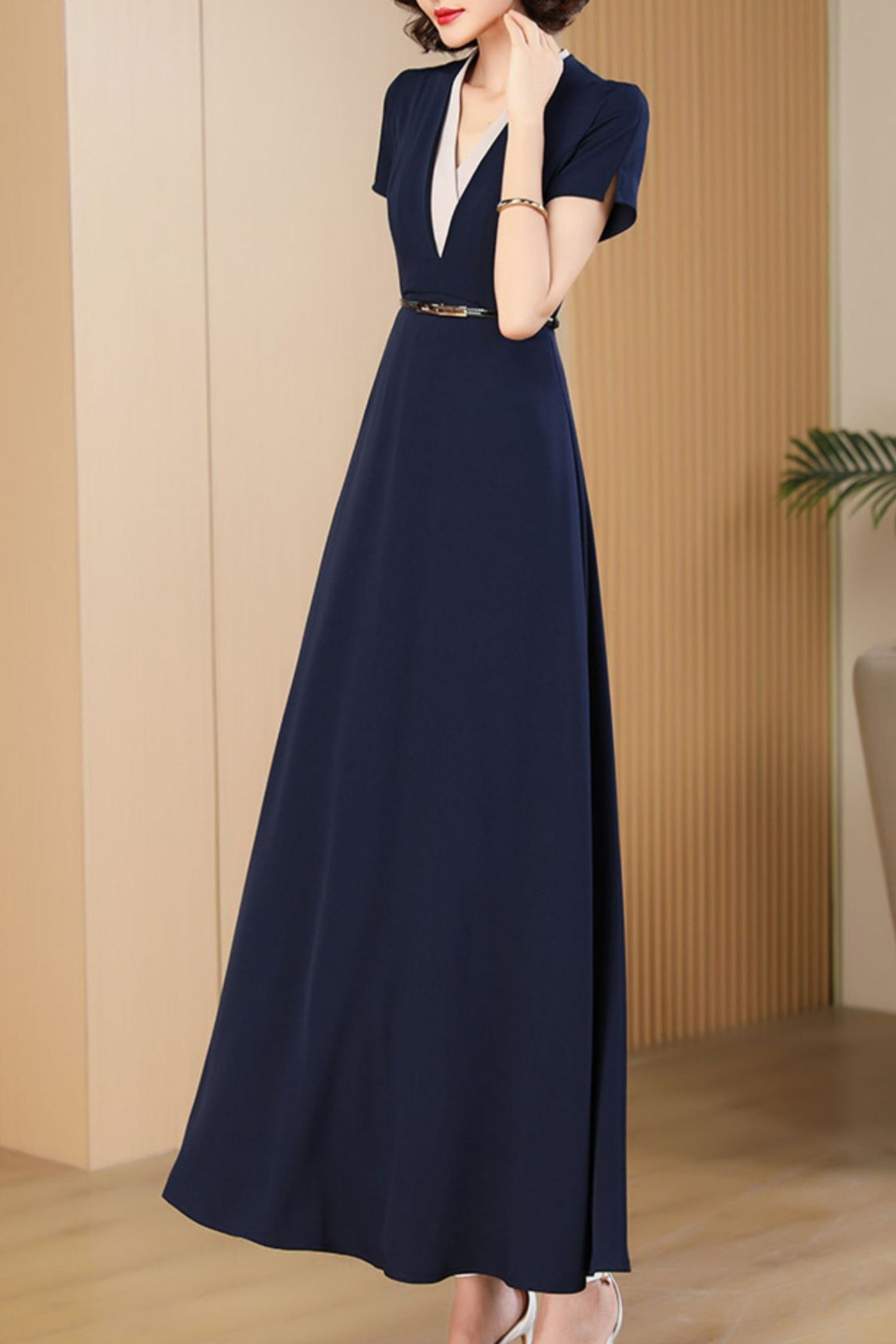 navy blue women summer dress C4079