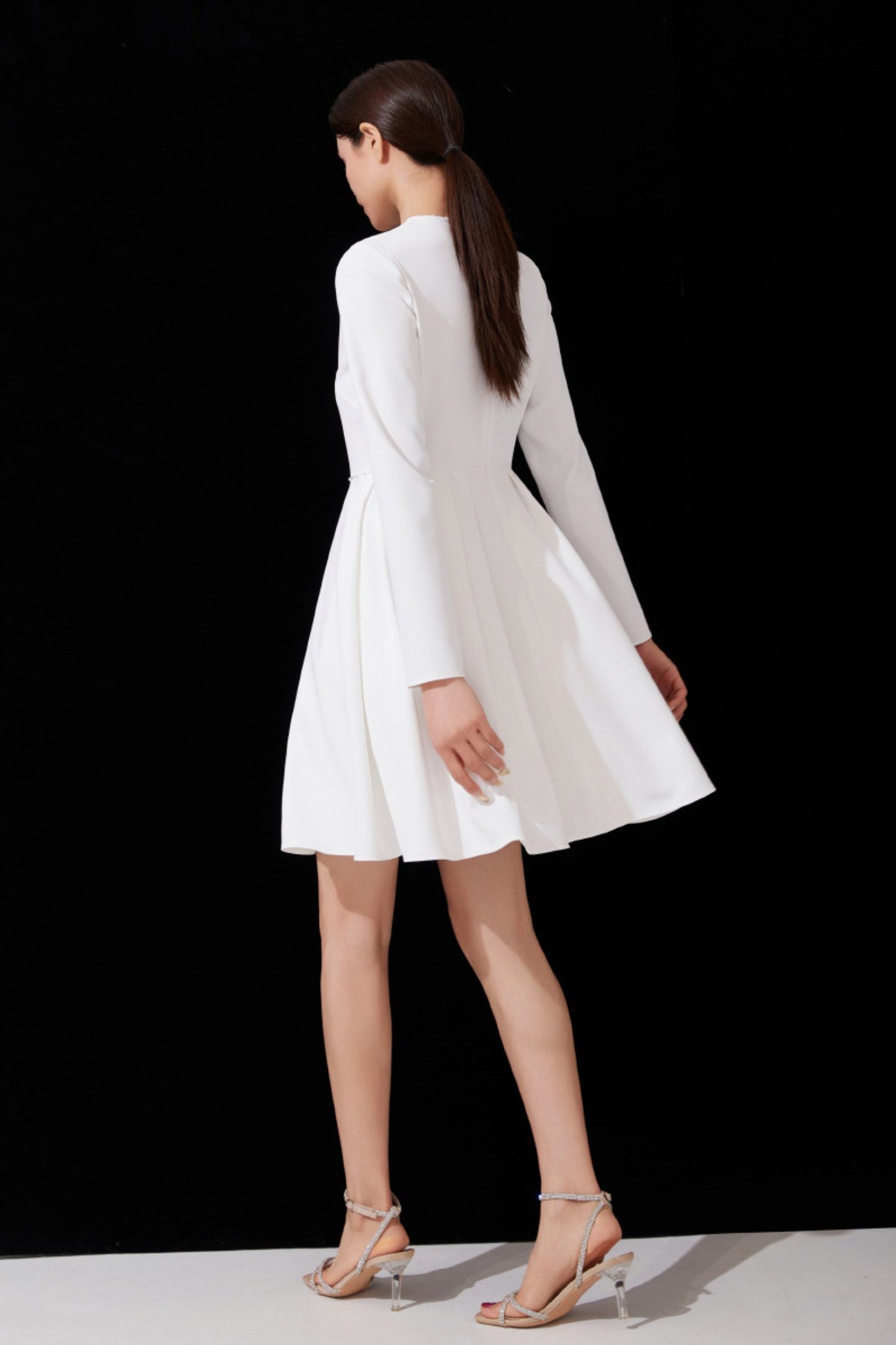 Women's Spring Long Sleeves Short Wedding Dress C3895