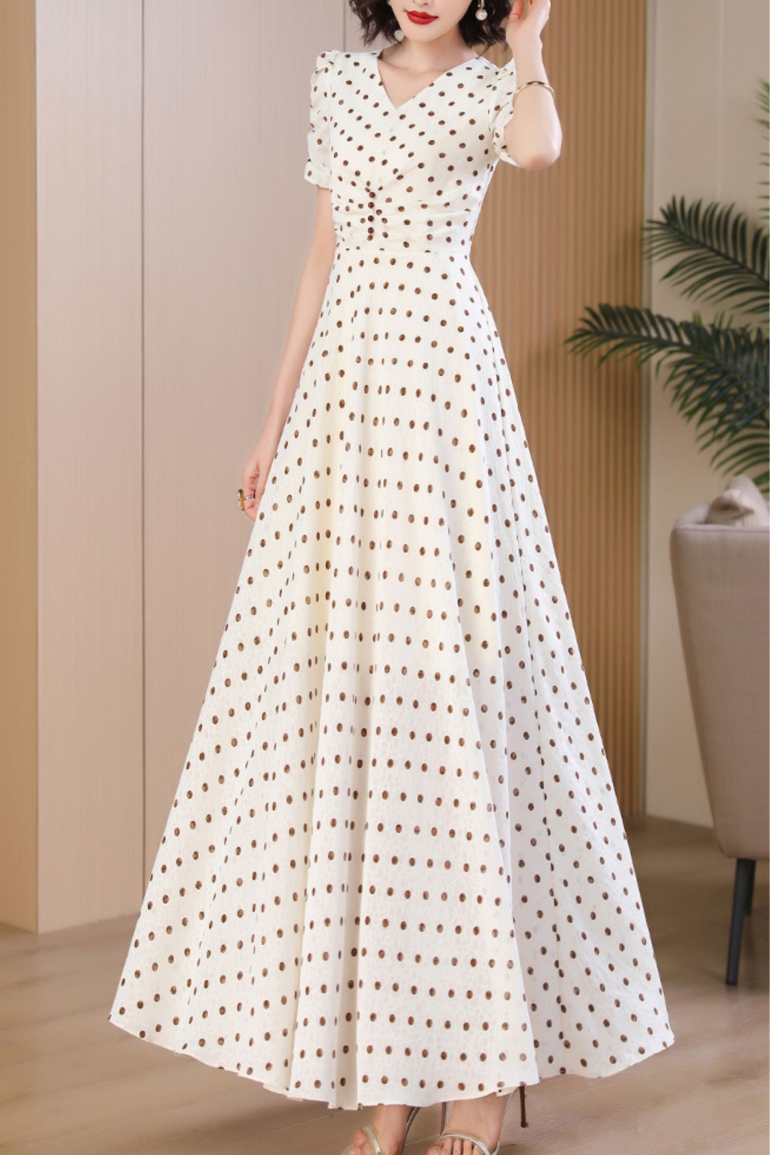 Beige French Women Summer dress C4127 YLISTYLE Beige French Women Summer dress C4127 YLISTYLE