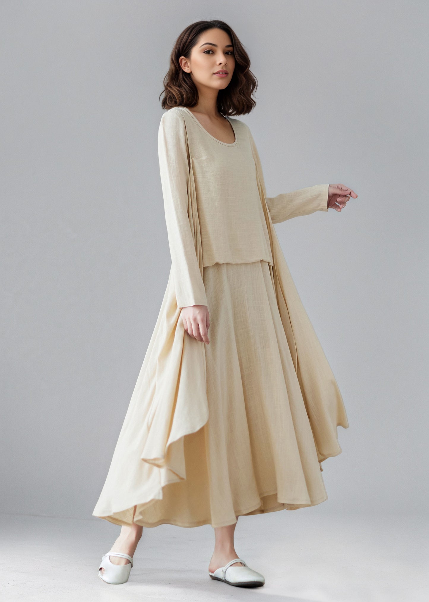 Asymmetrical Linen dress C5157