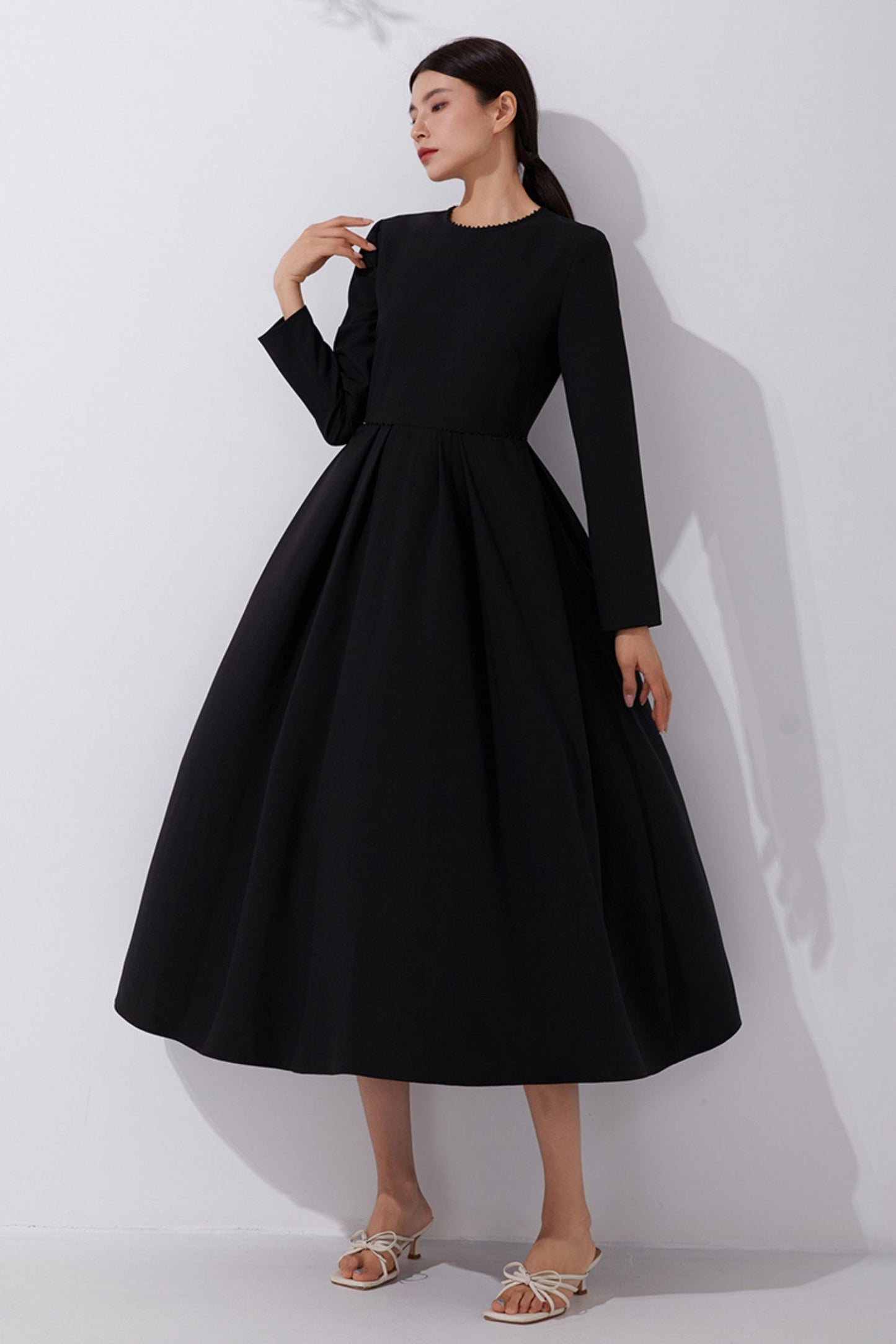 Women's Long Sleeves Black Party Dress C3898