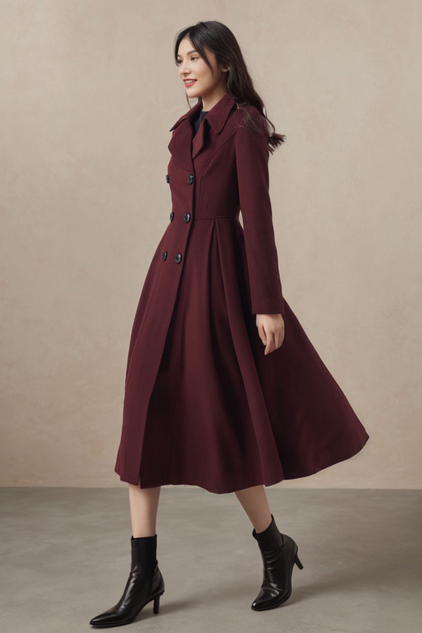 Wool Princess Double Breasted Wool Coat C3571