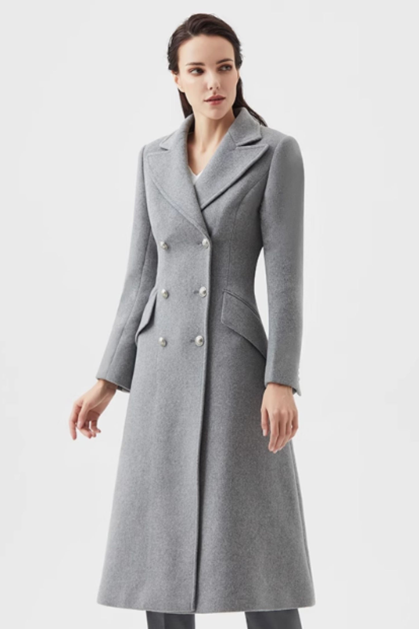Double breasted winter wool coat women C4472