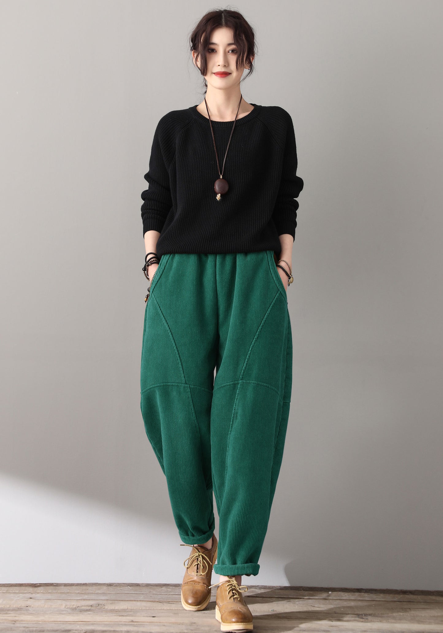 Women Retro Loose Corduroy Pants C5139