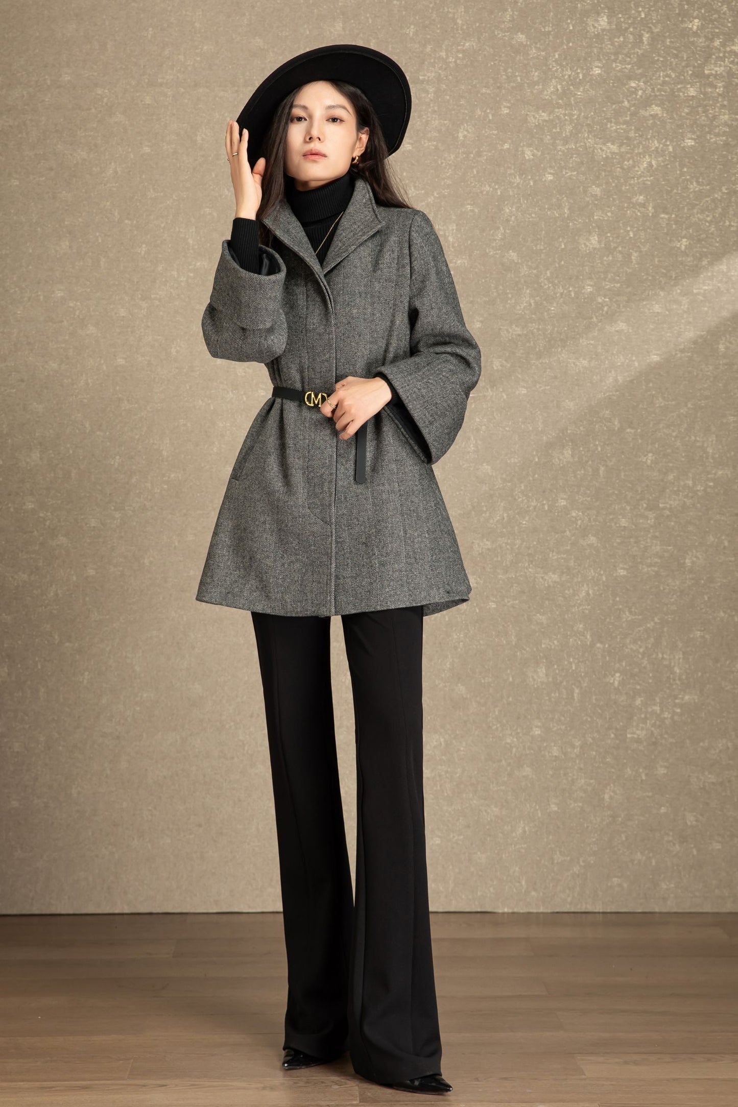 Casual winter short wool coat women C4487