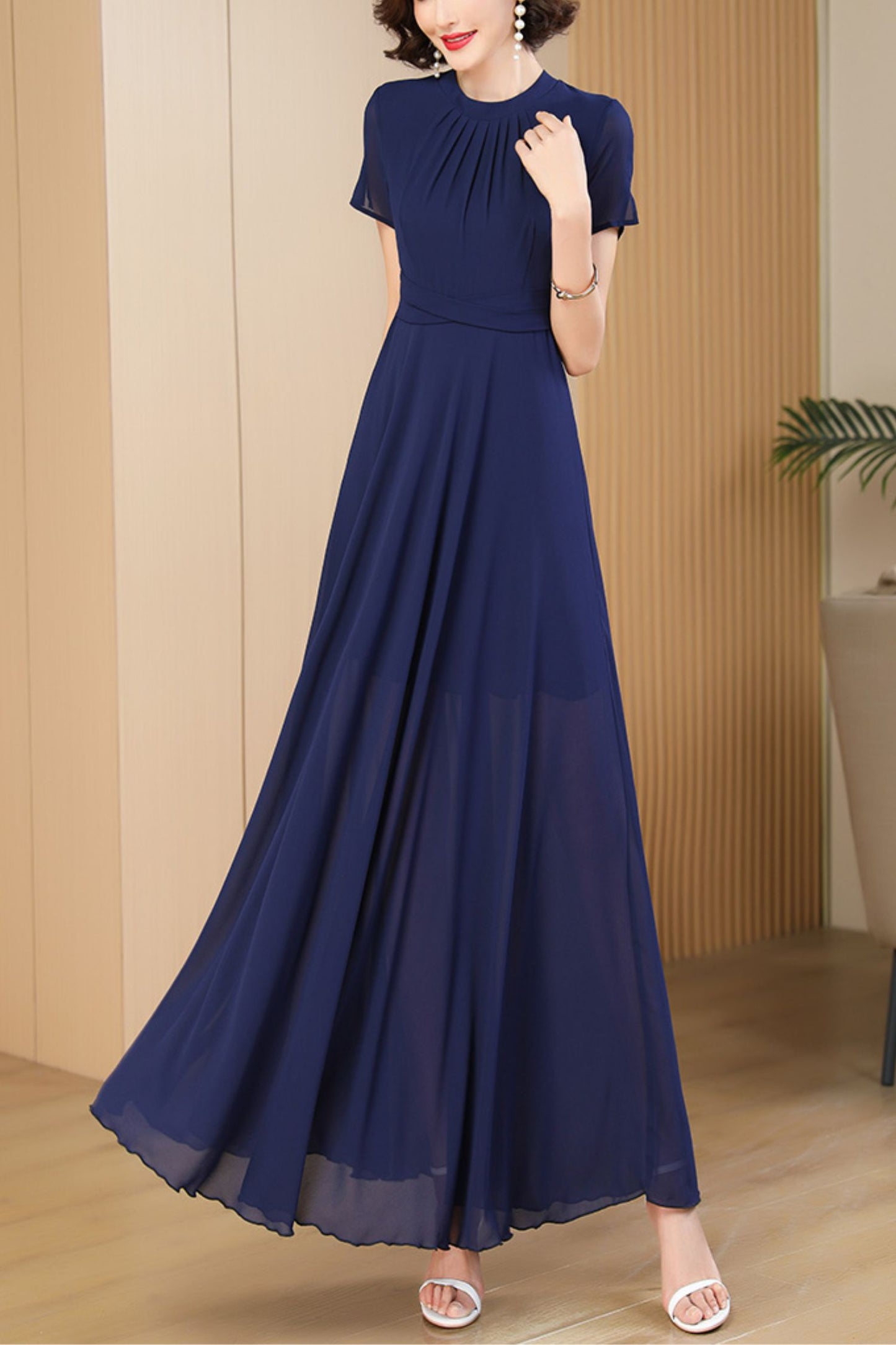 navy blue summer new dress C4088