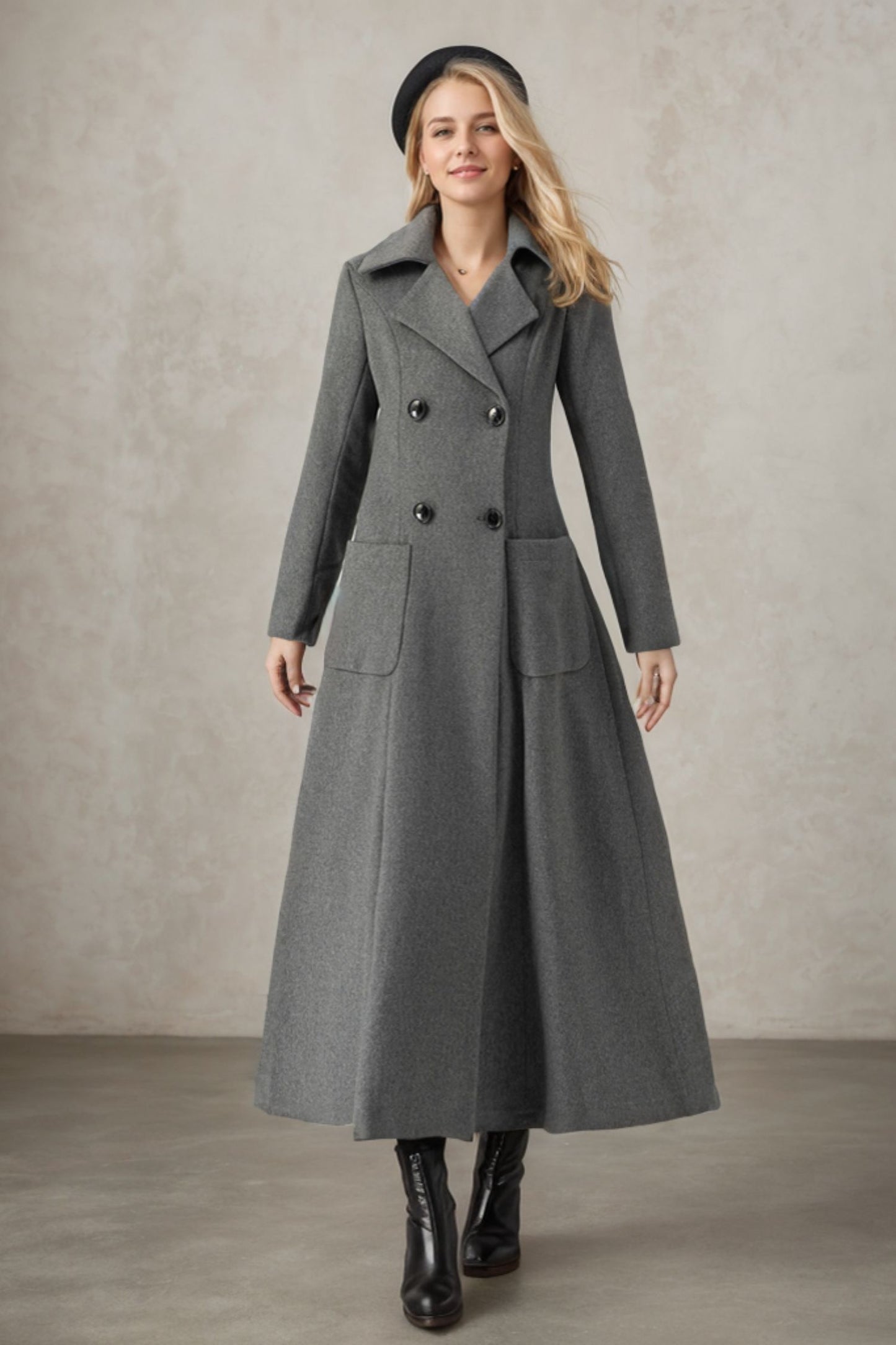Womens winter Double Breasted Wool Coat C3698
