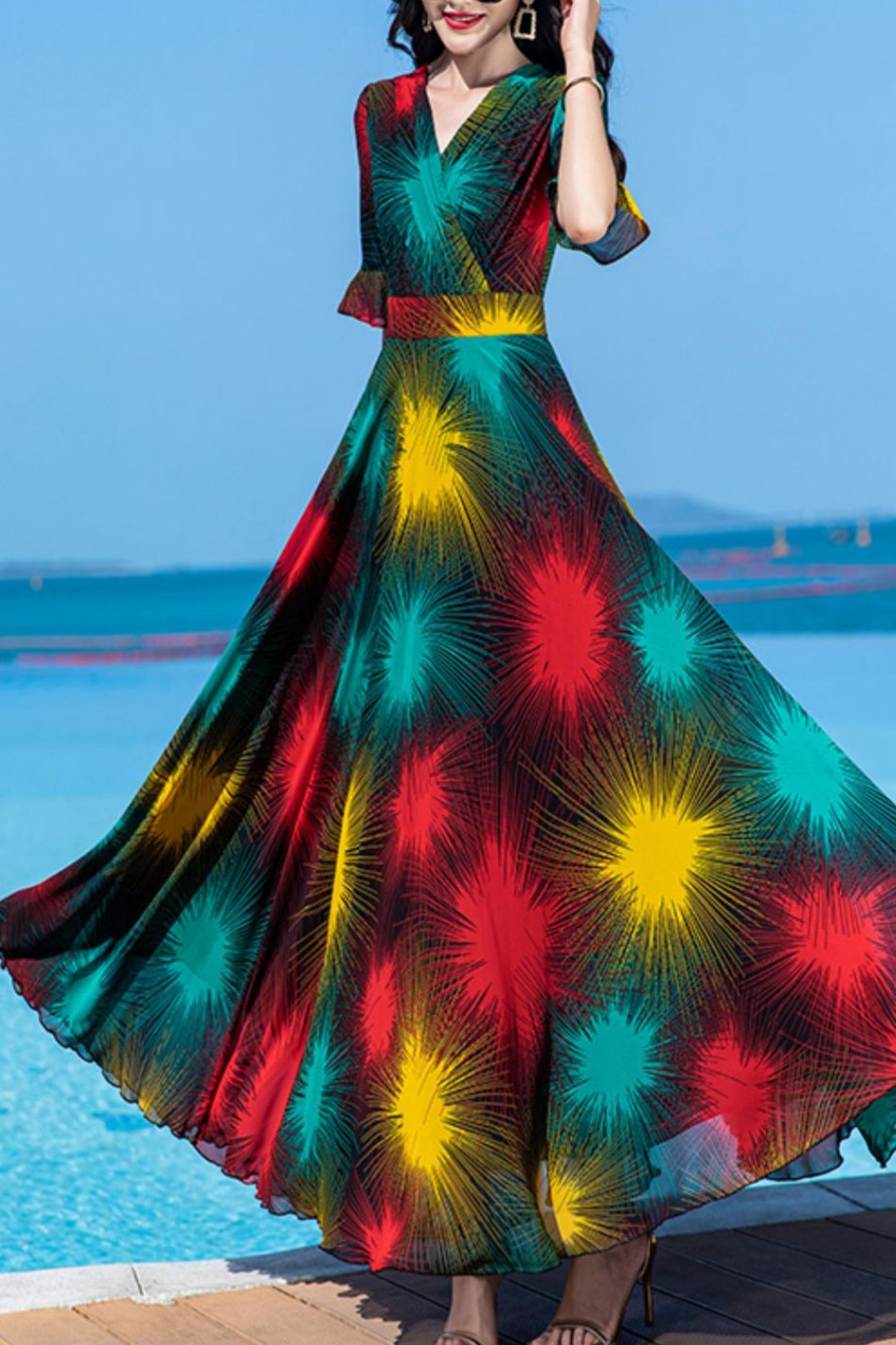 summer new chiffon dress women C4029