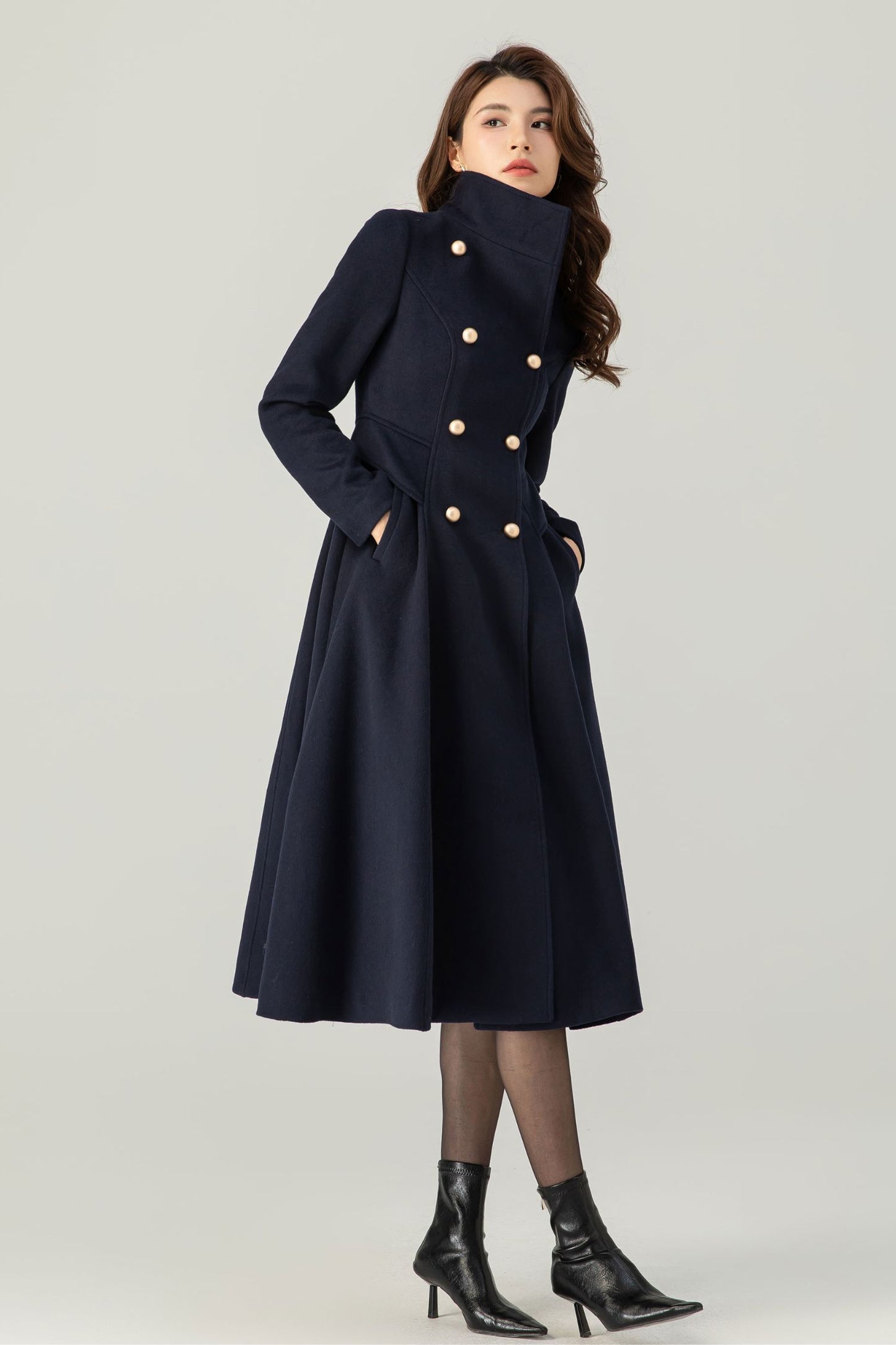 Double Breasted Wool Coat C3701