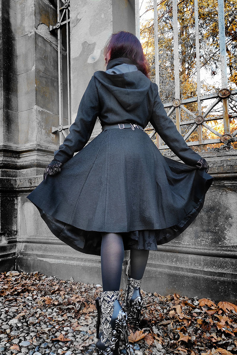 Hooded Asymmetric Winter Wool Coat C3842