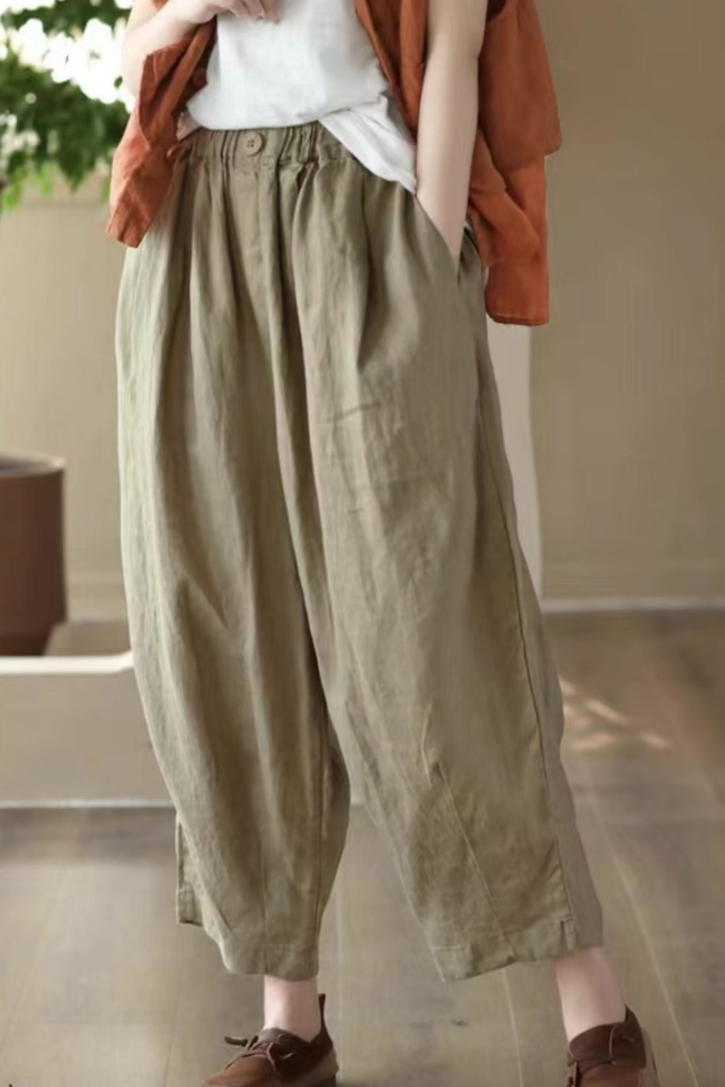 Summer leisure elastic lantern pants TT0054