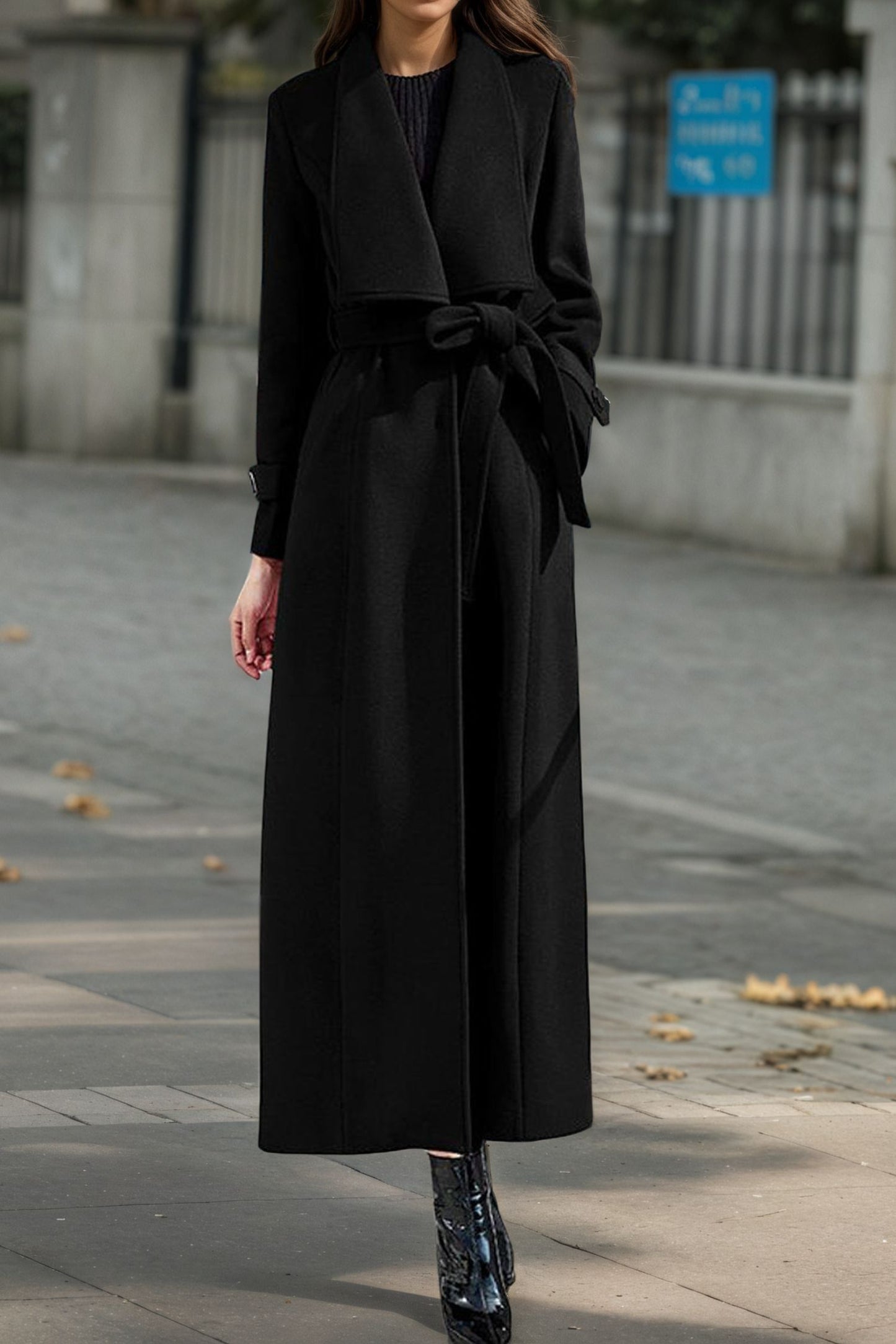 Wool Trench Coat for Women C4951