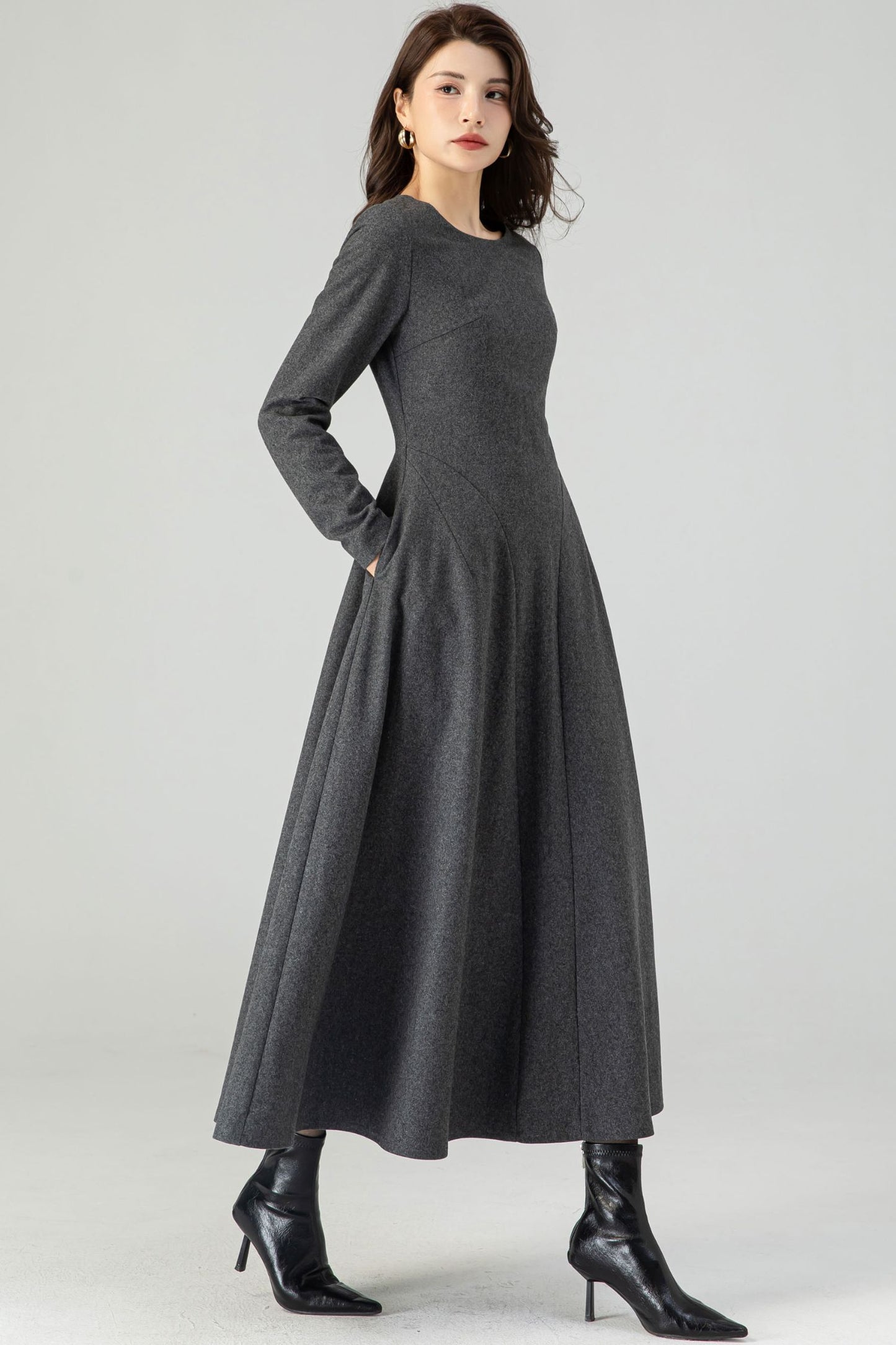 Winter Wool Gray Dress C3612-Size XS US0 #CK2301133
