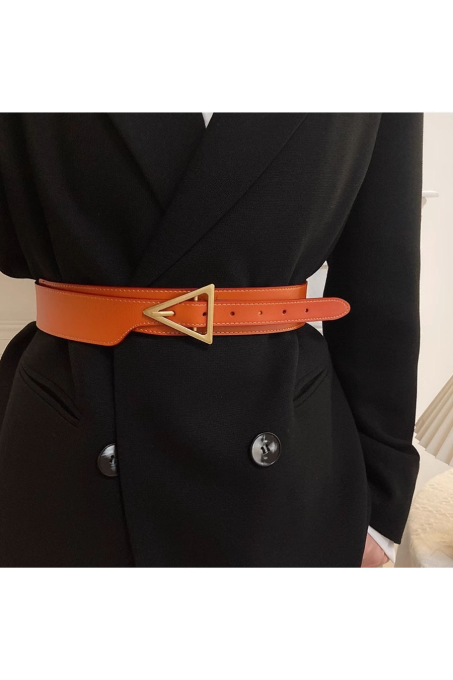 Womens wide leather belt C4687