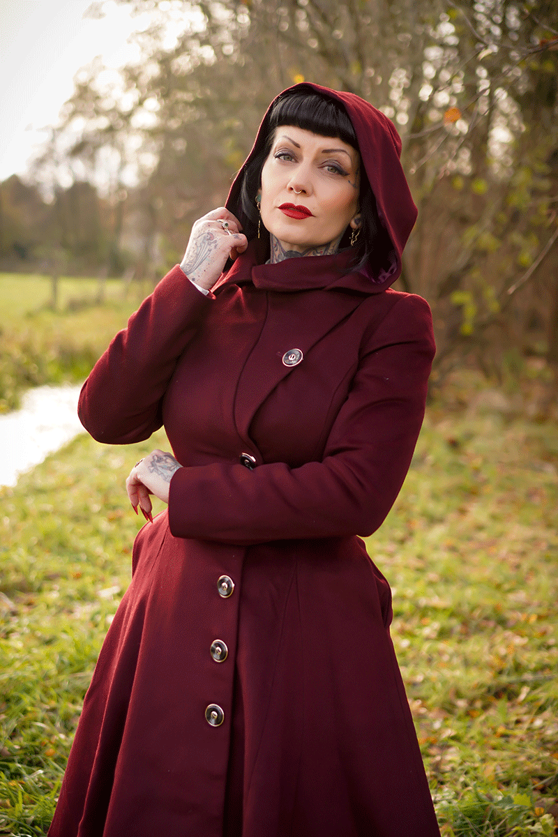 Hooded Asymmetric Winter Wool Coat C3783