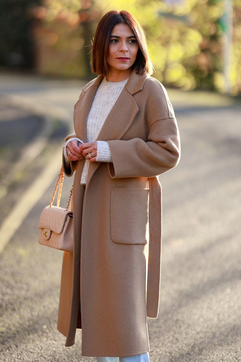 Winter Warm Belted Wool Coat C3822