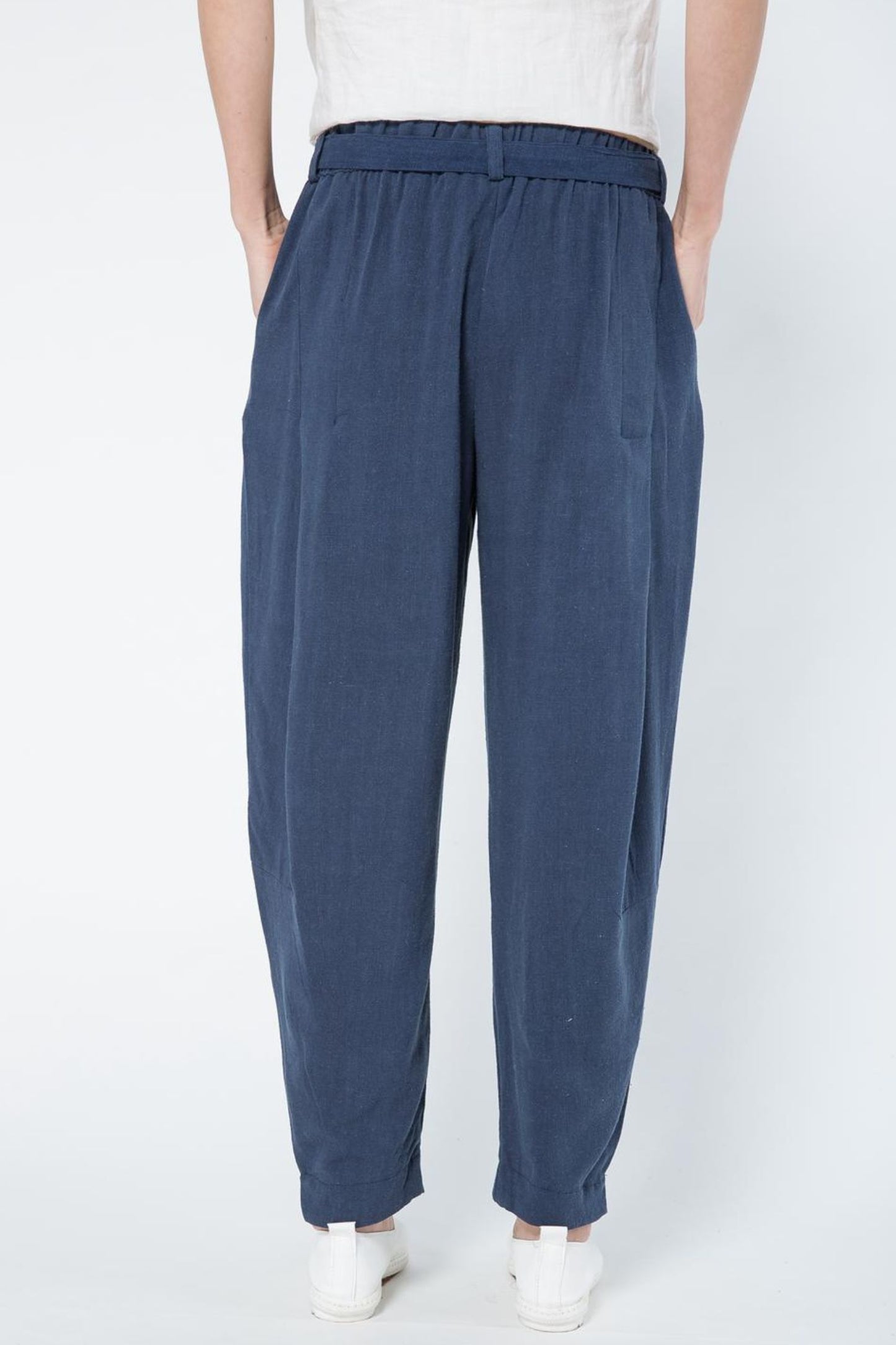 navy blue linen harem loose casual pants C1106