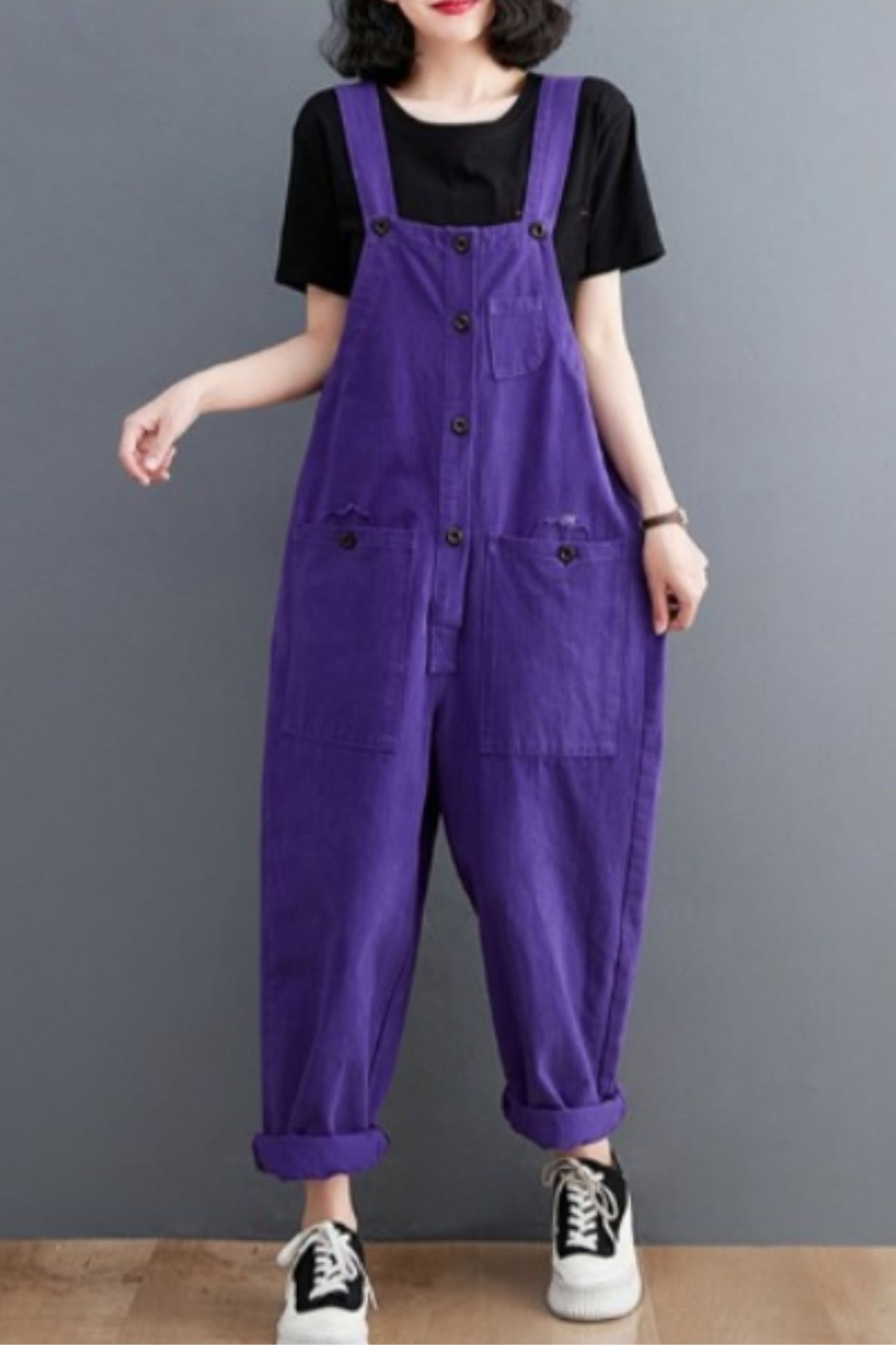 Loose fitting overalls pants women C5124
