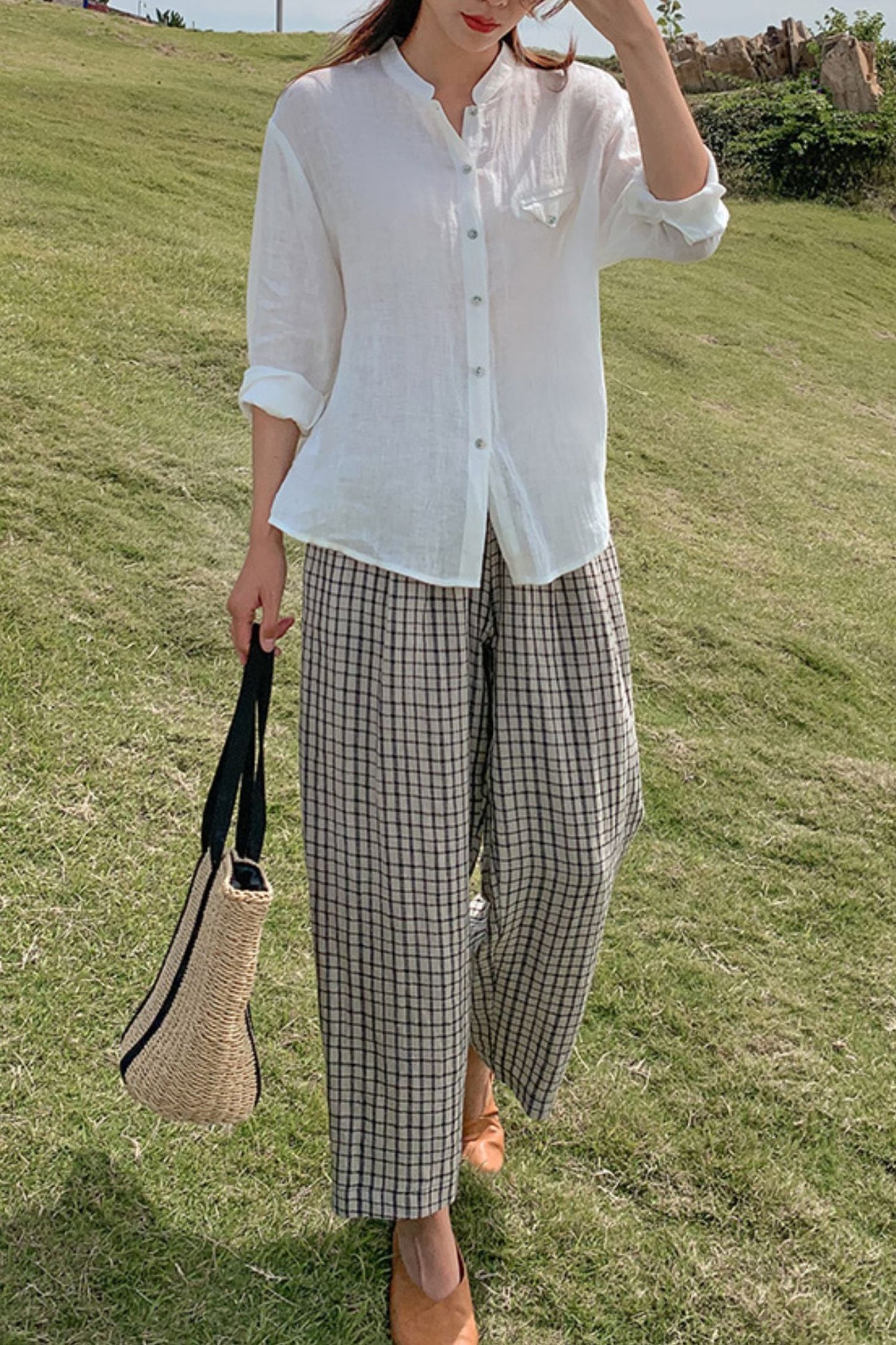 women's loose cotton wide leg pants TT0004