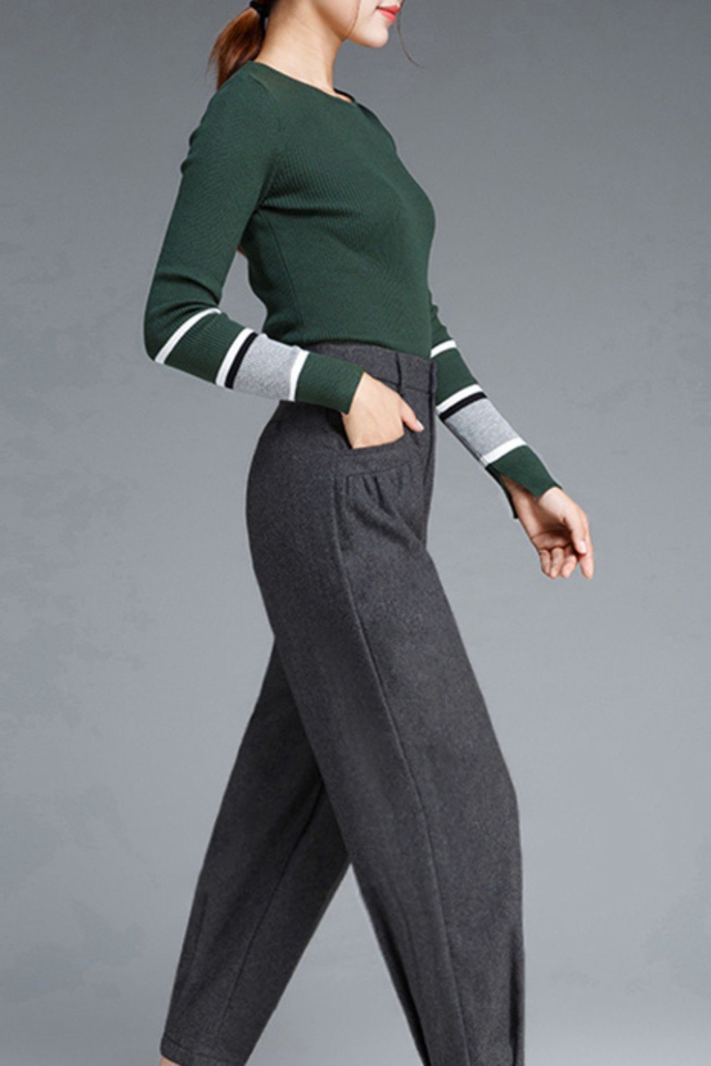 Winter wool womens office pants c5098