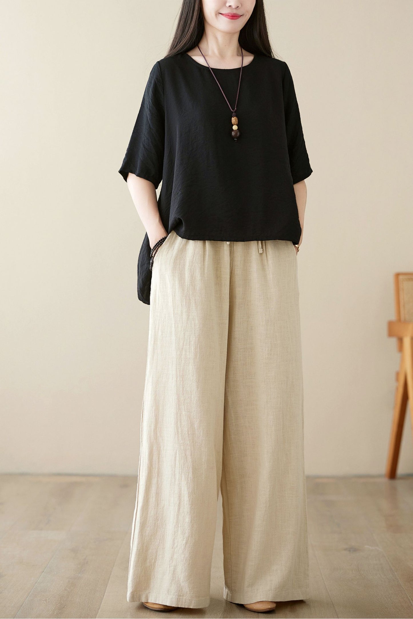 Loose fit pants with pockets C3961 -Size US4 #CK2400112
