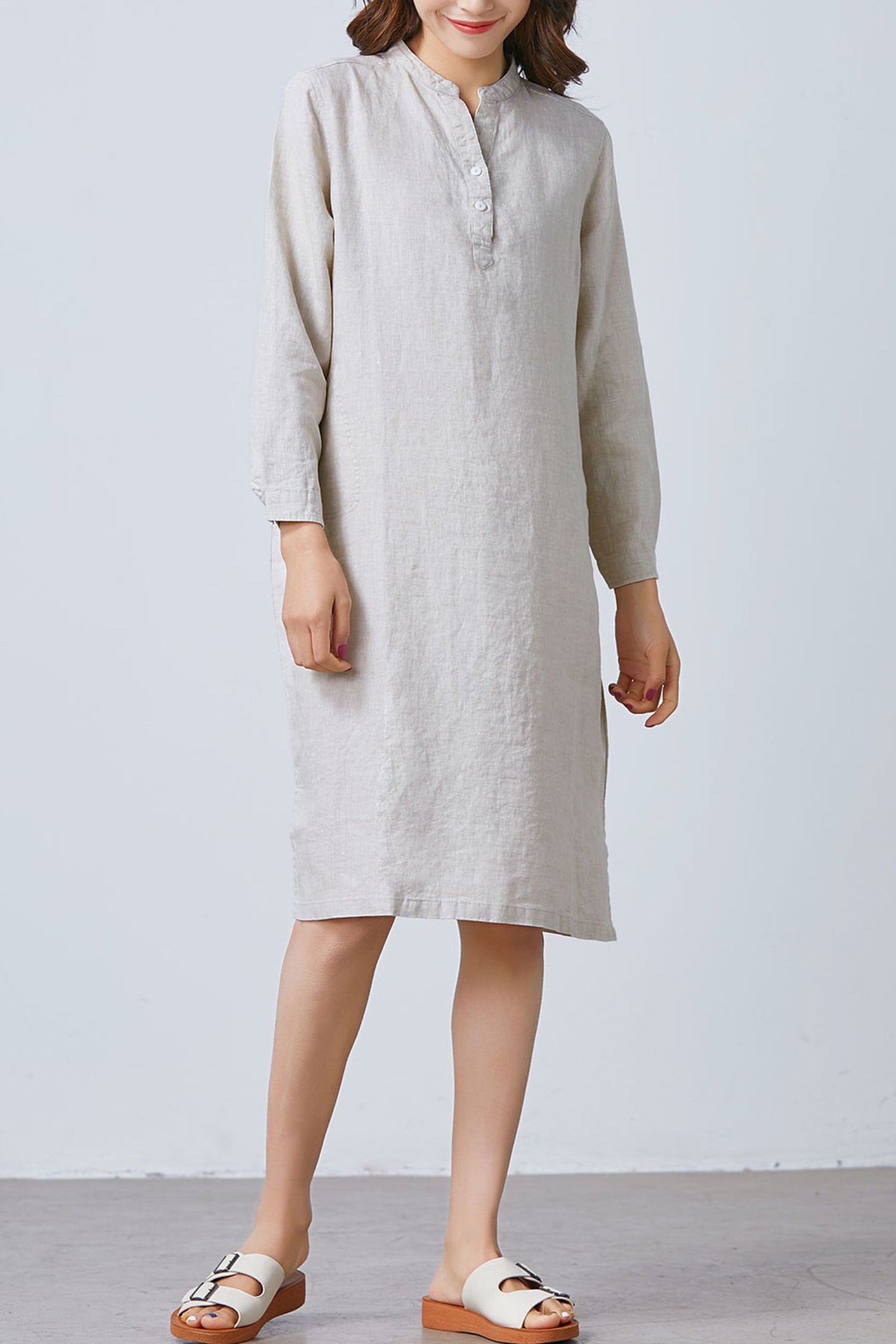 Summer casual linen dress C1674