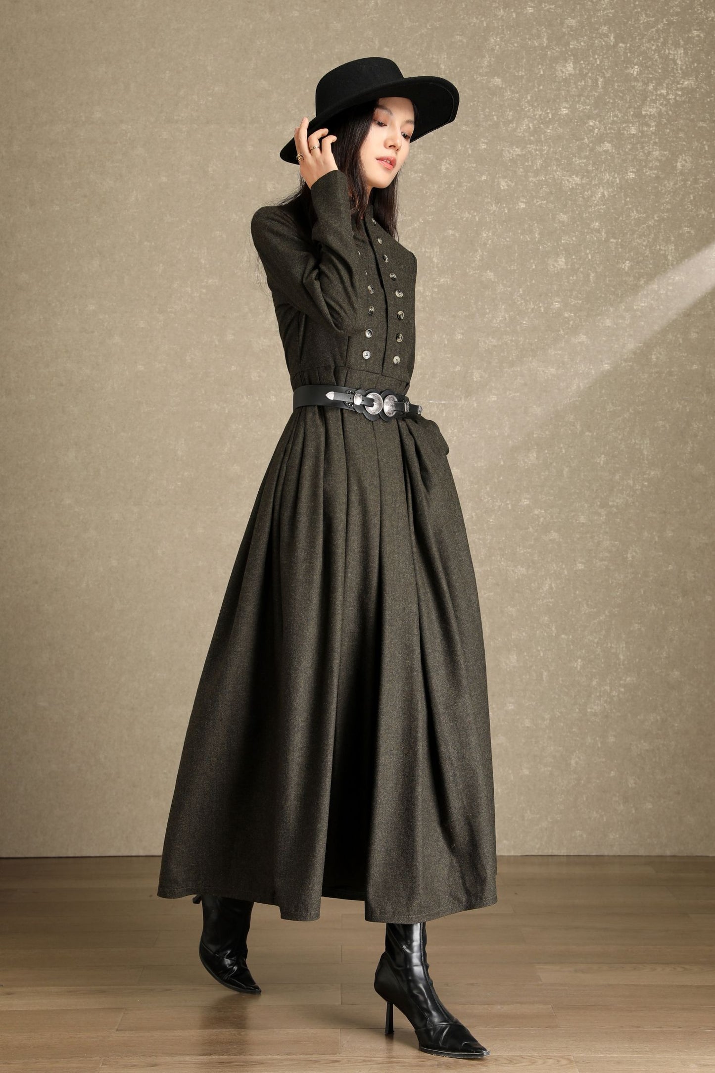 Womens Winter Wool Maxi Dress C4642
