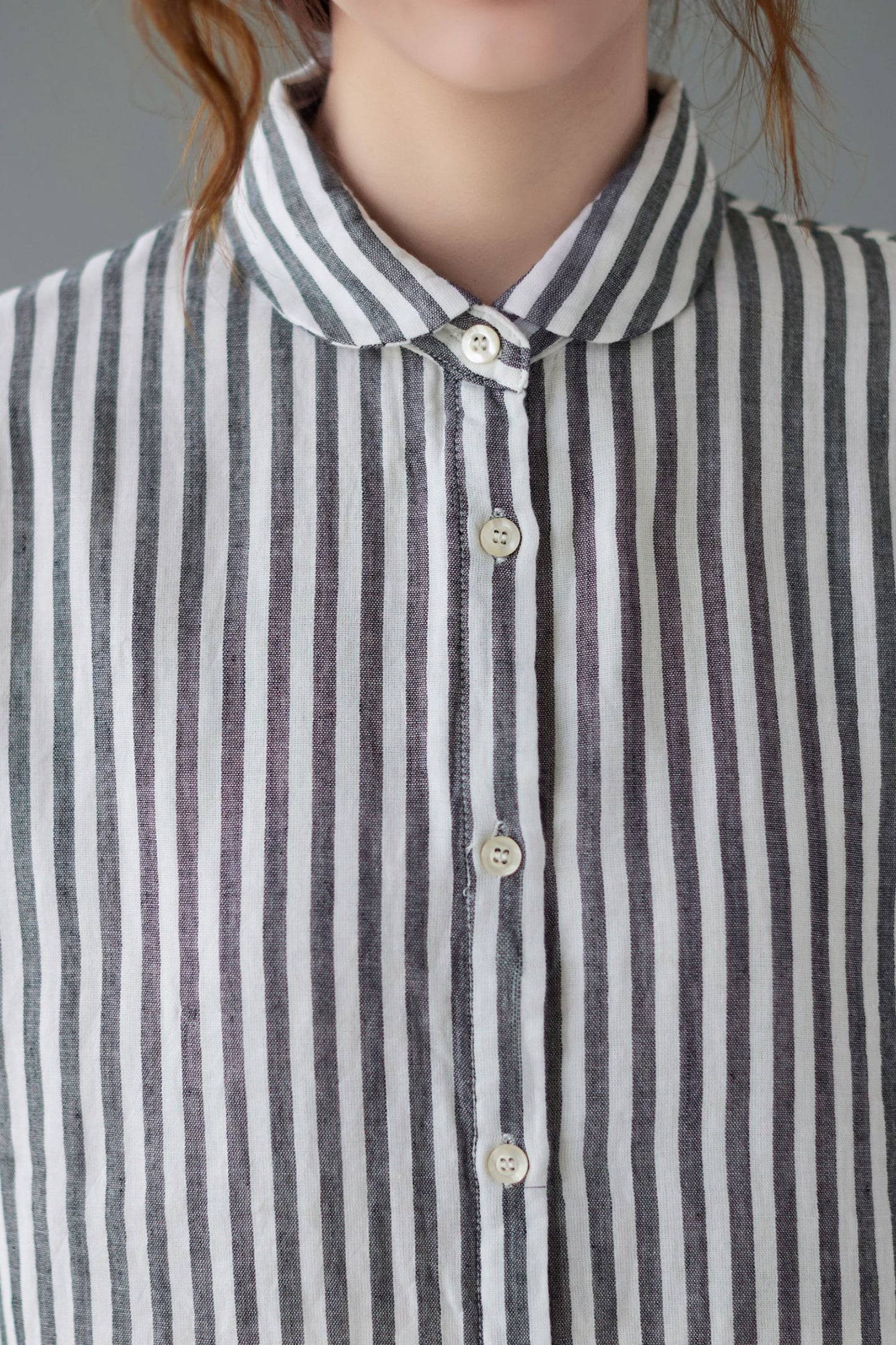 Women's Striped Button Up Short Sleeve Shirts C2366
