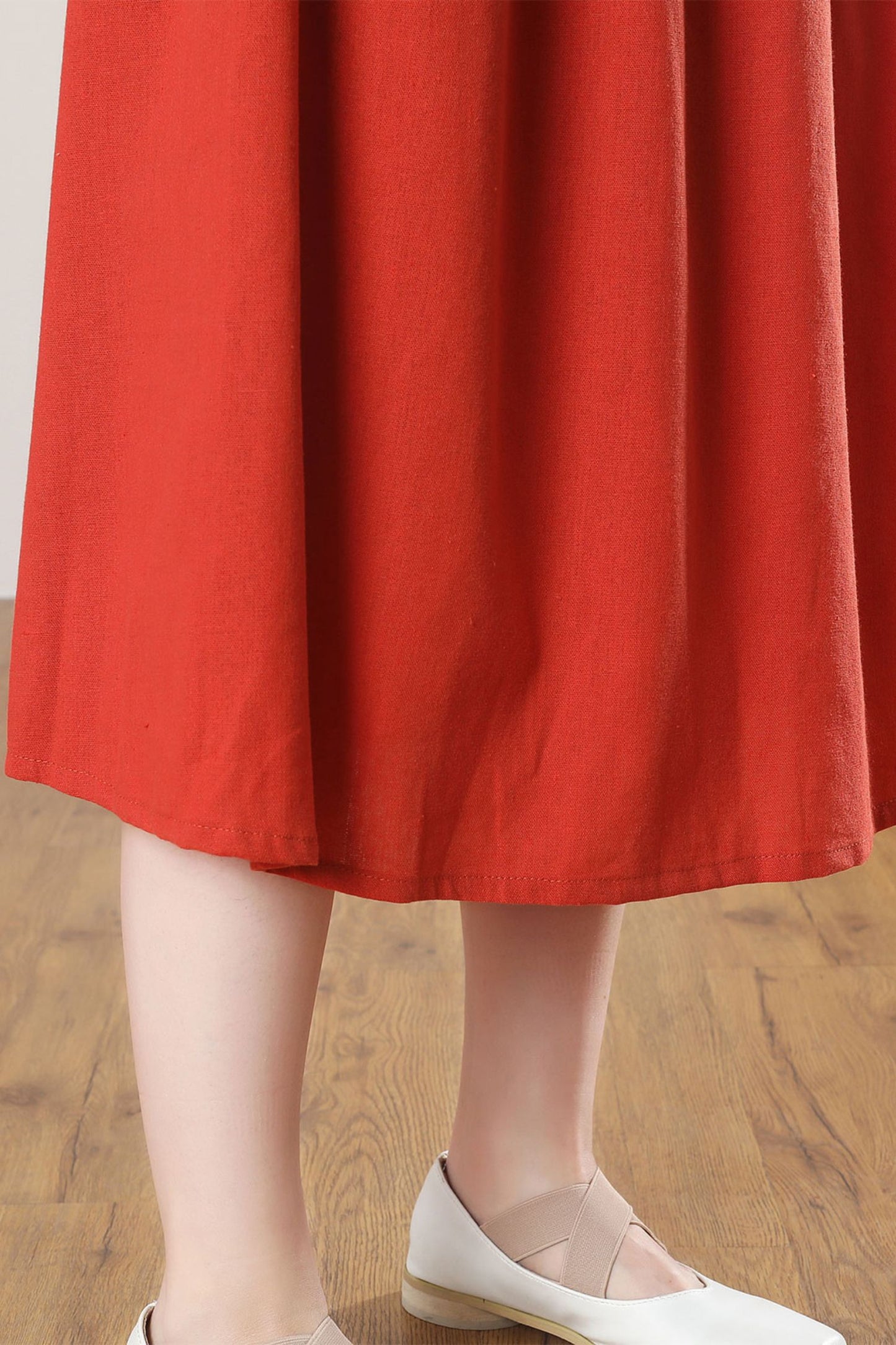 Women's Orange Linen Long Dress C3264