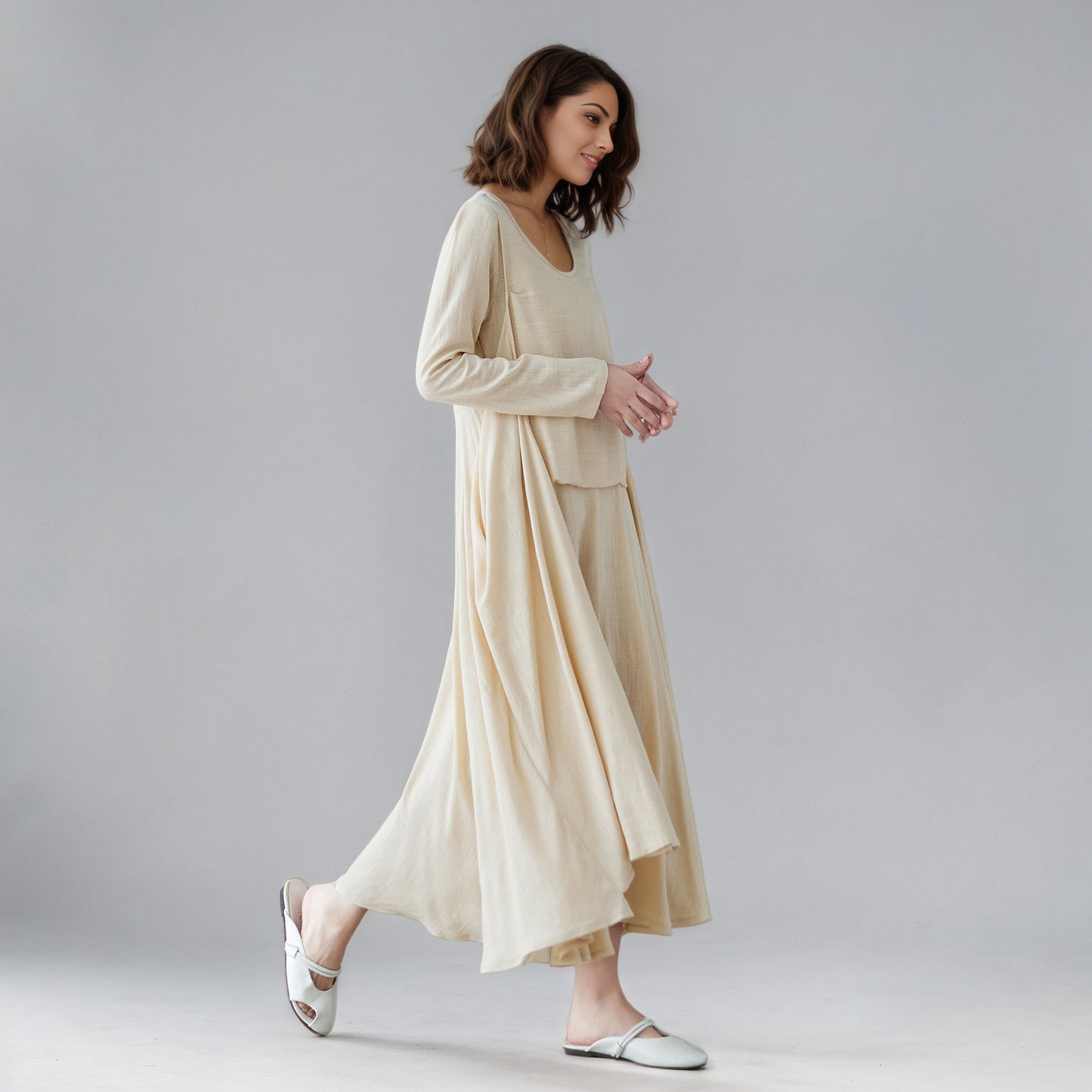 Asymmetrical Linen dress C5157