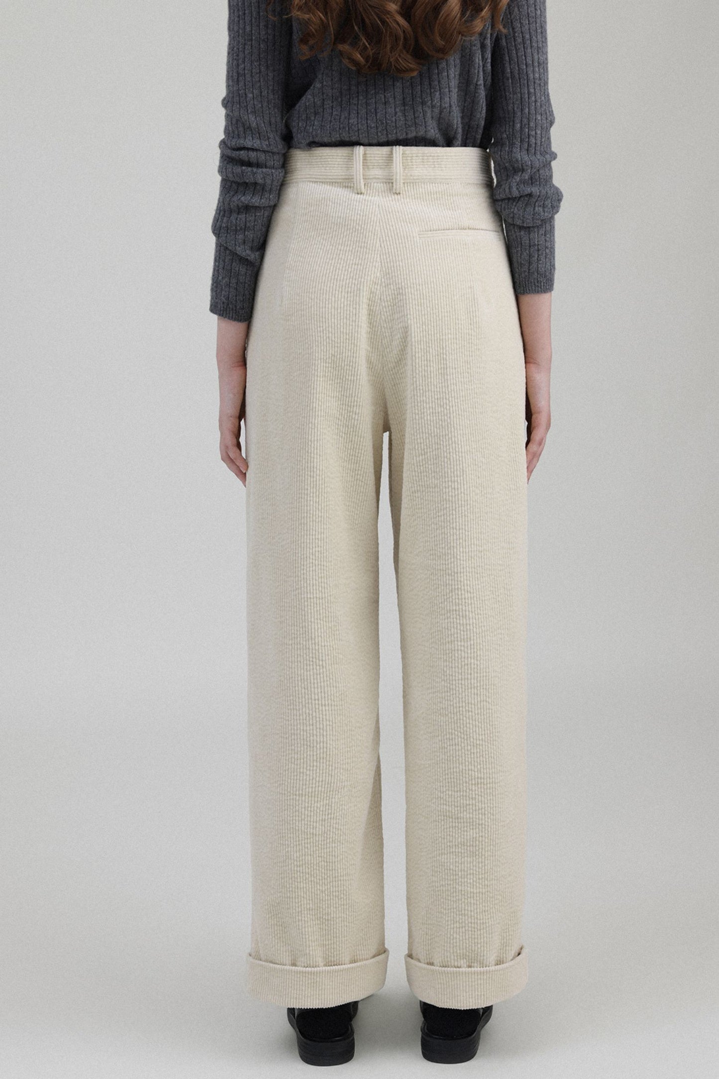 Long casual winter wool corduroy pants women TT0172