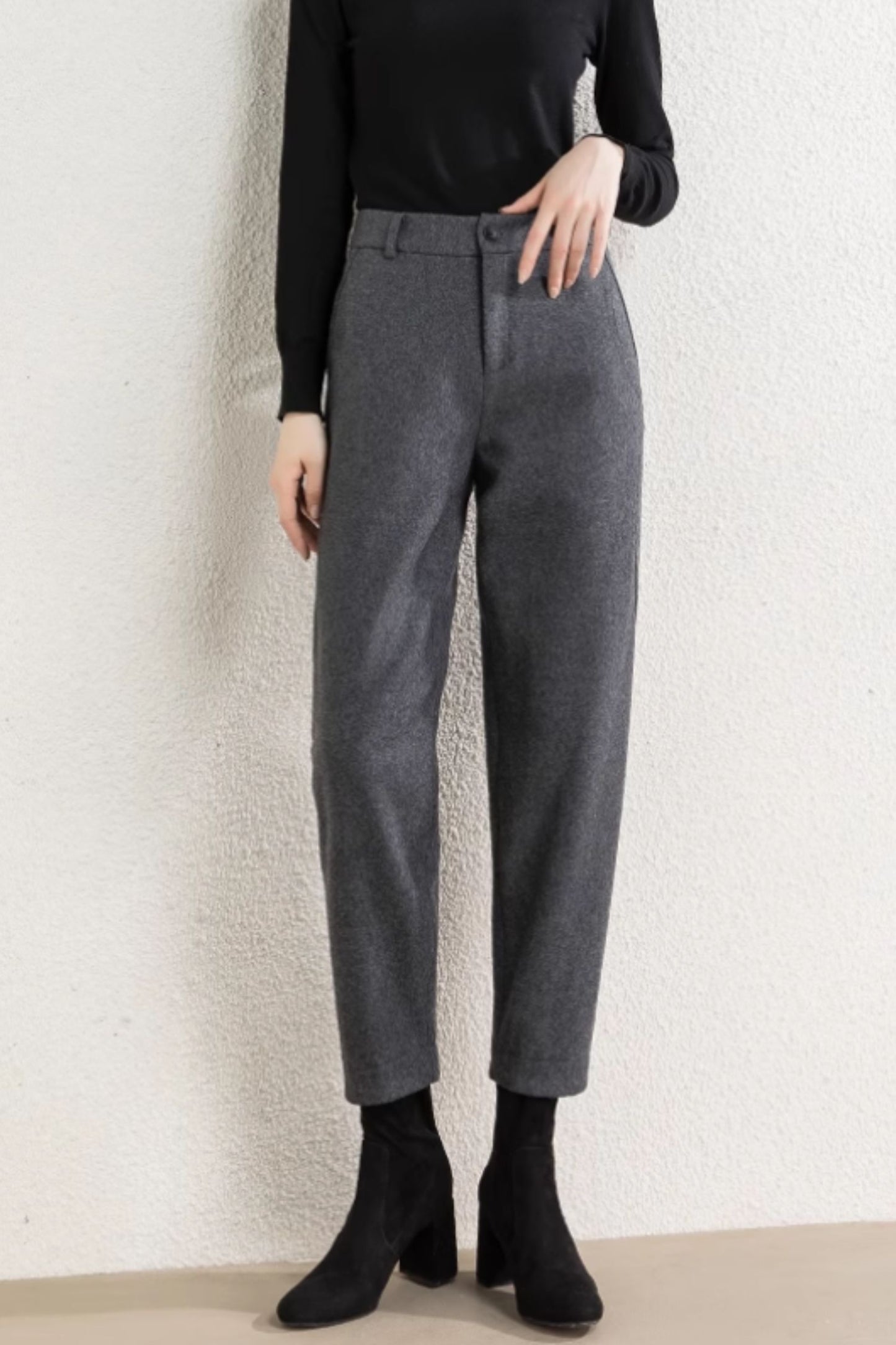 Wide leg long wool pants for women C4645