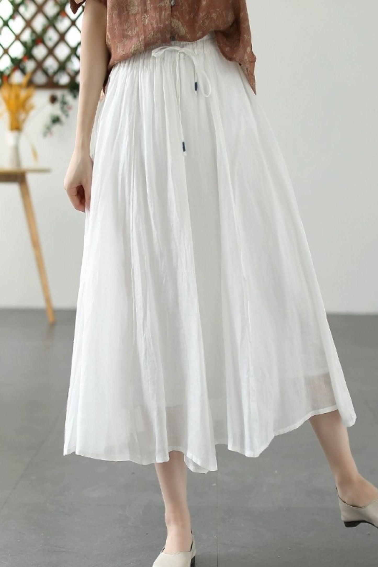 Summer high waist A-line elastic waist skirt TT0036