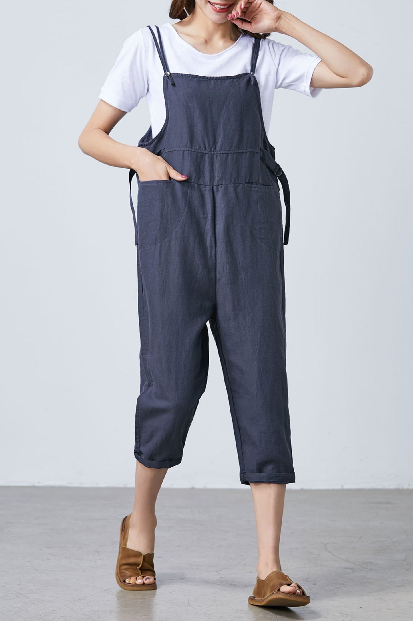 Women Casual Loose Linen Jumpsuits C1690