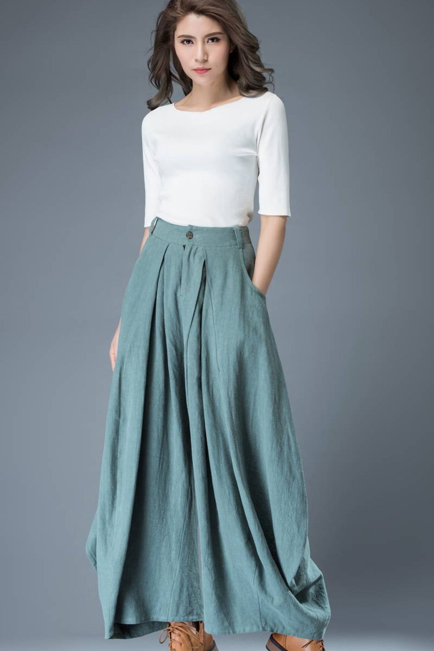 palazzo pants, Wide leg pants, linen pants woman C835