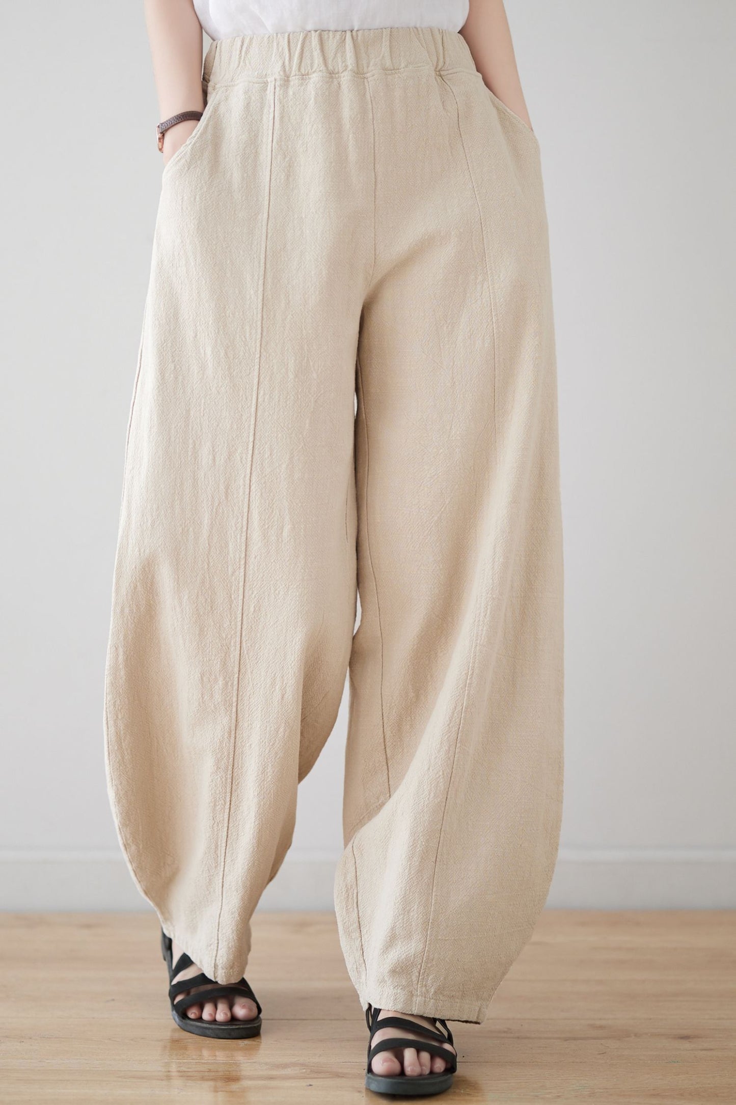 Women Casual Long Linen Pants C3178