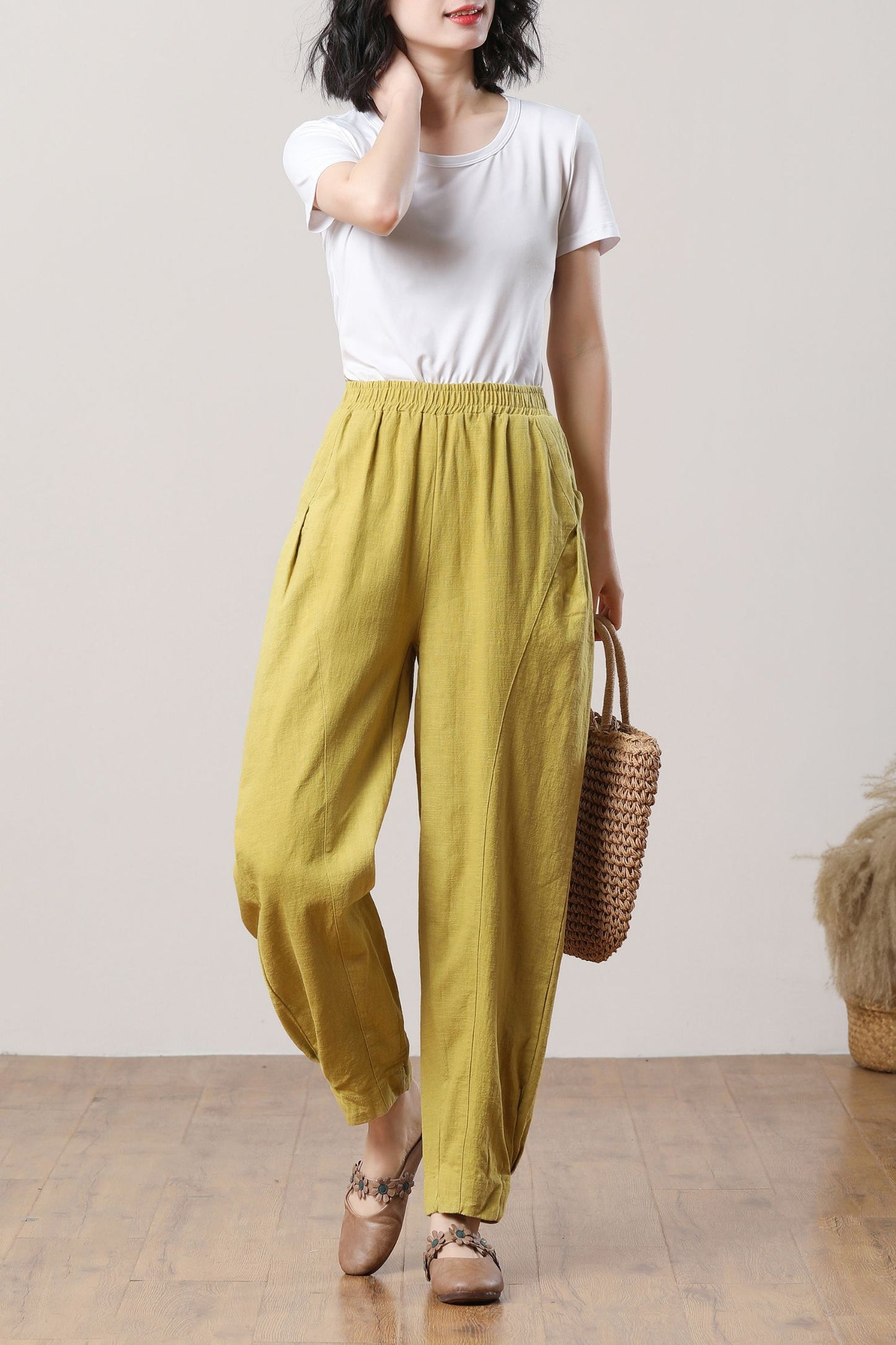 Women's Long Casual Linen Pants C3284
