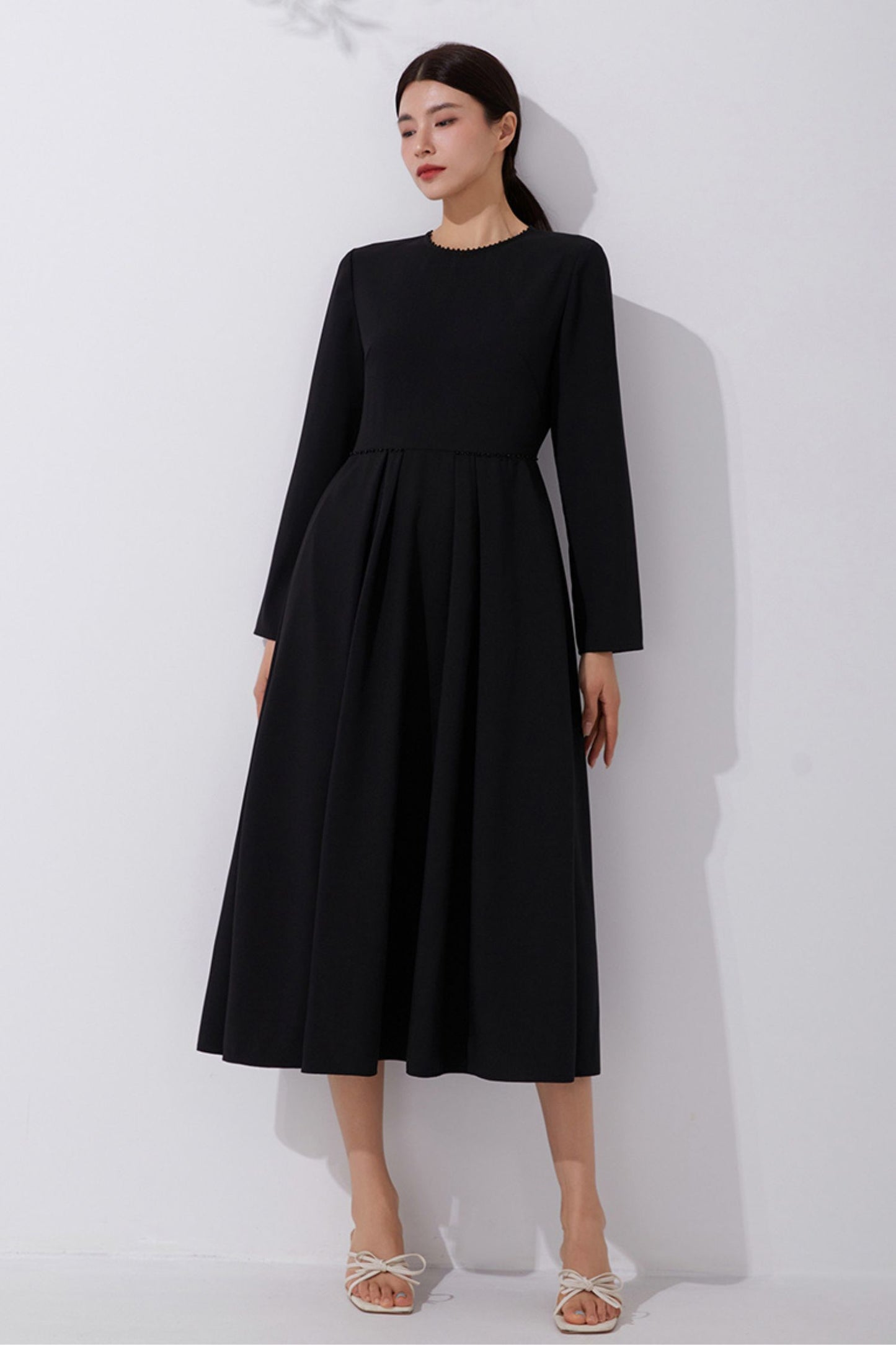 Women's Long Sleeves Black Party Dress C3898