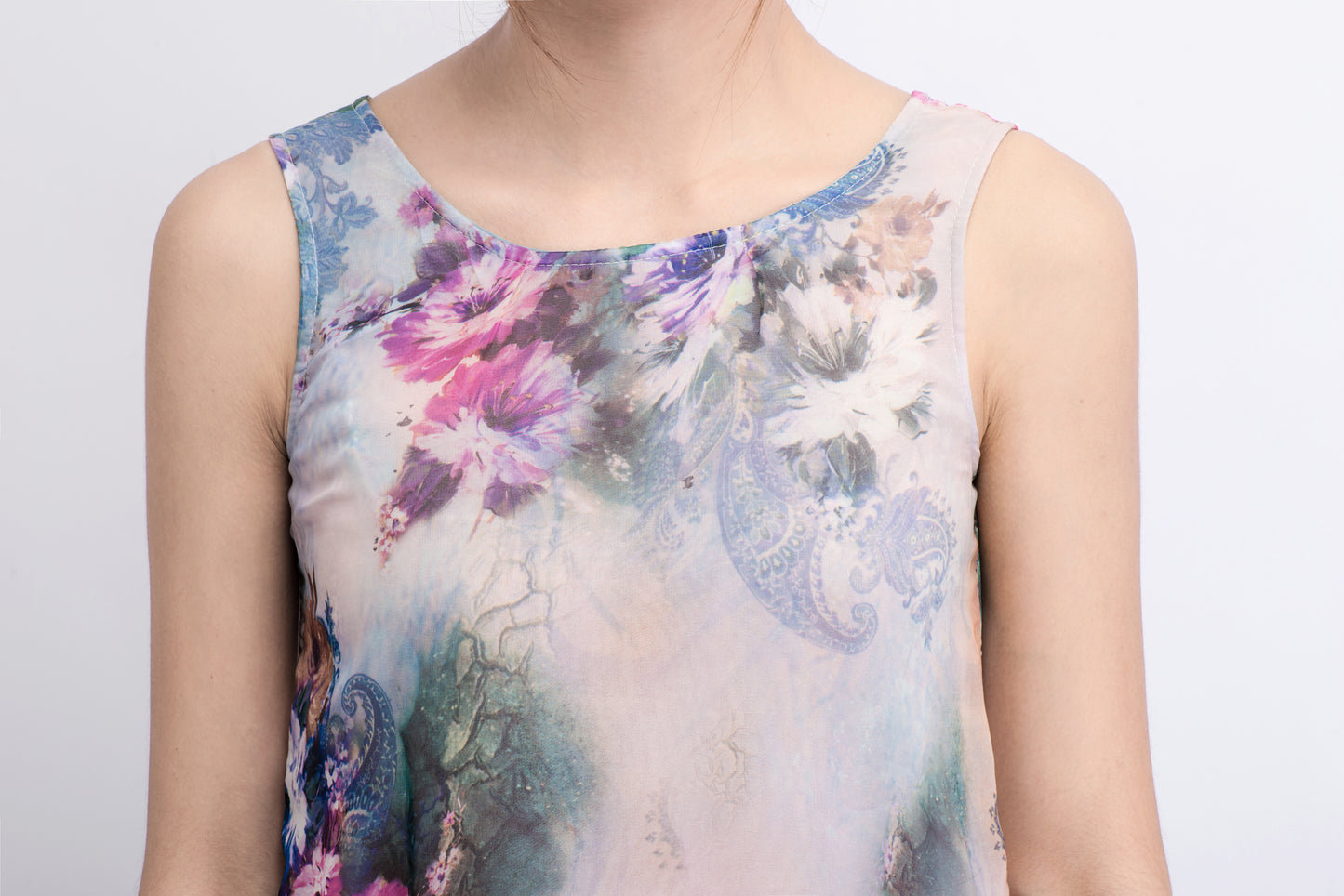 Floral summer prom chiffon dress C470