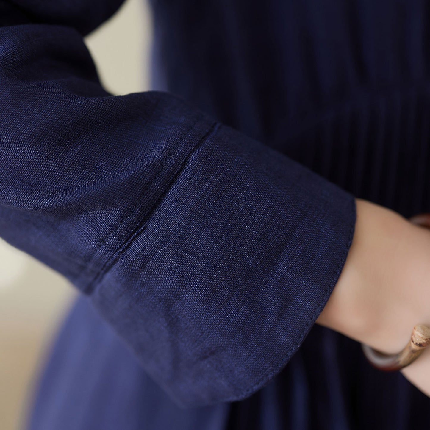 Dark blue Linen Maxi Dress C3945