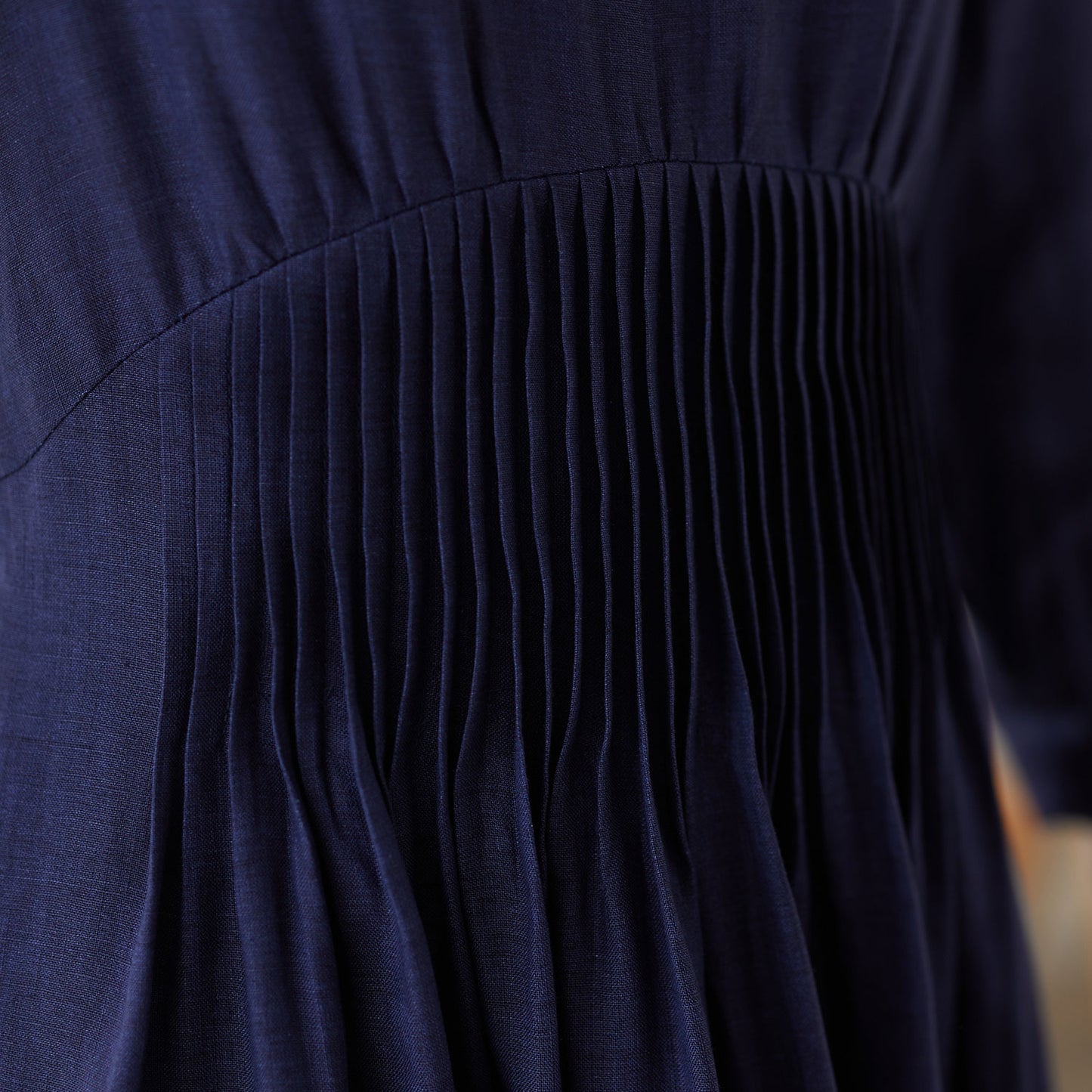 Dark blue Linen Maxi Dress C3945