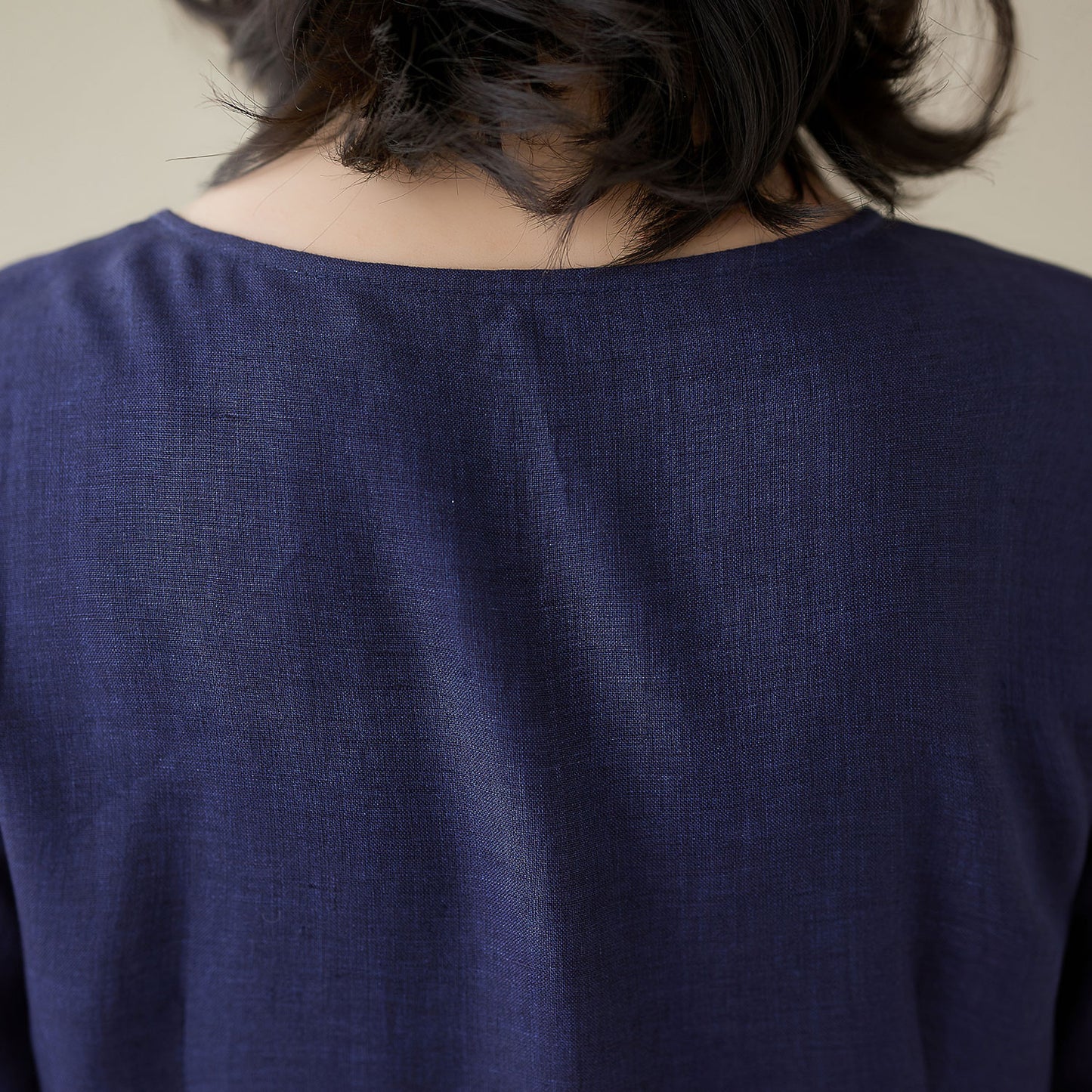 Dark blue Linen Maxi Dress C3945