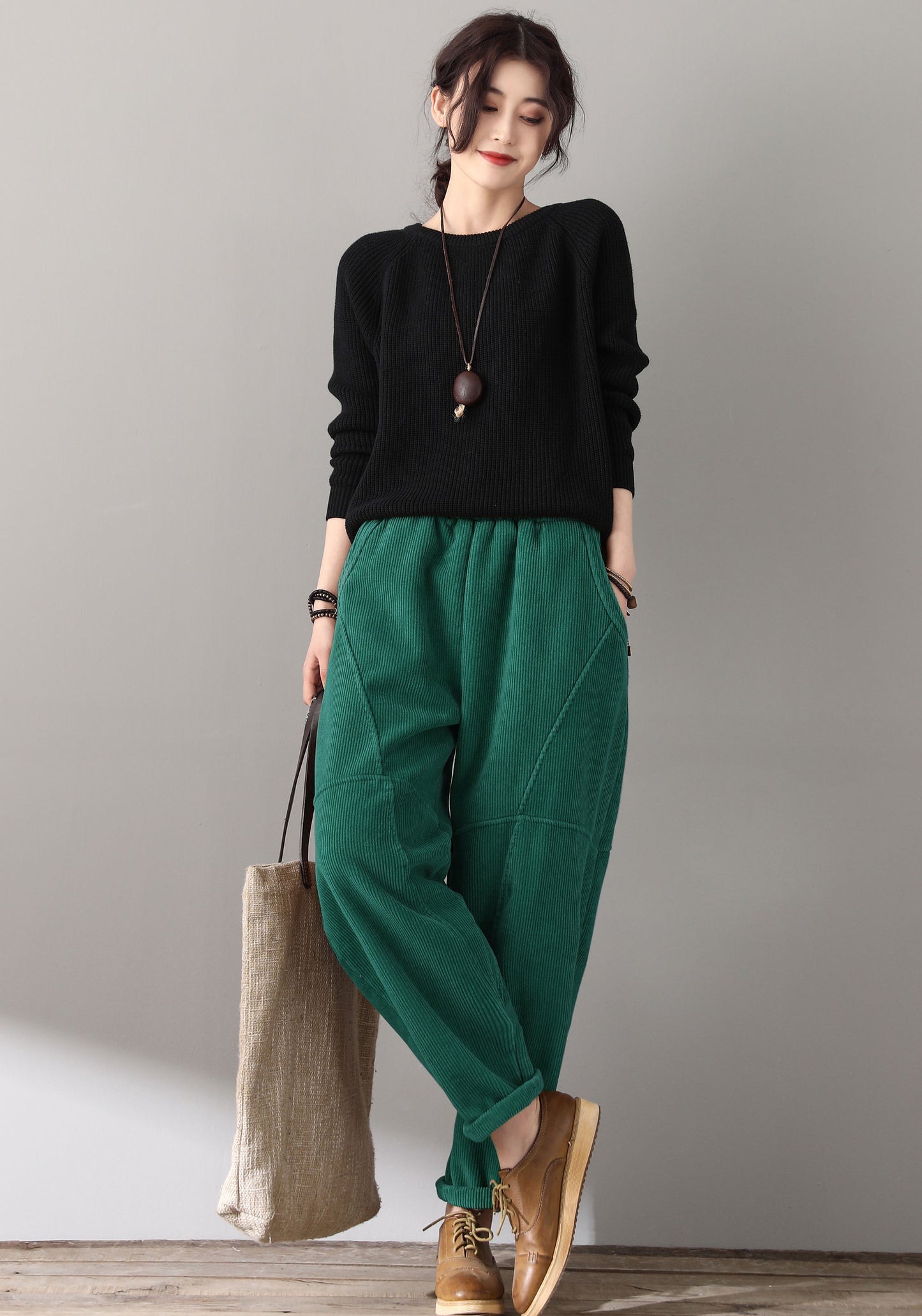 Women Retro Loose Corduroy Pants C5139