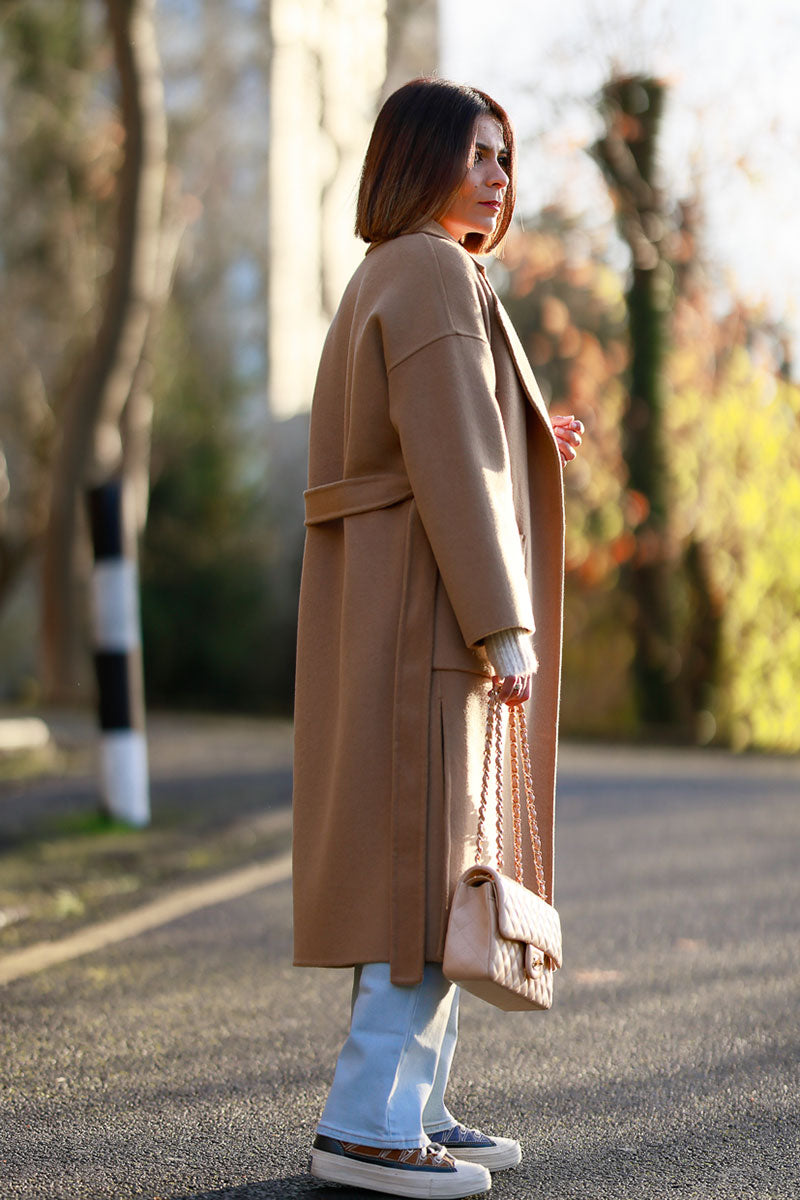 Winter Warm Belted Wool Coat C3822