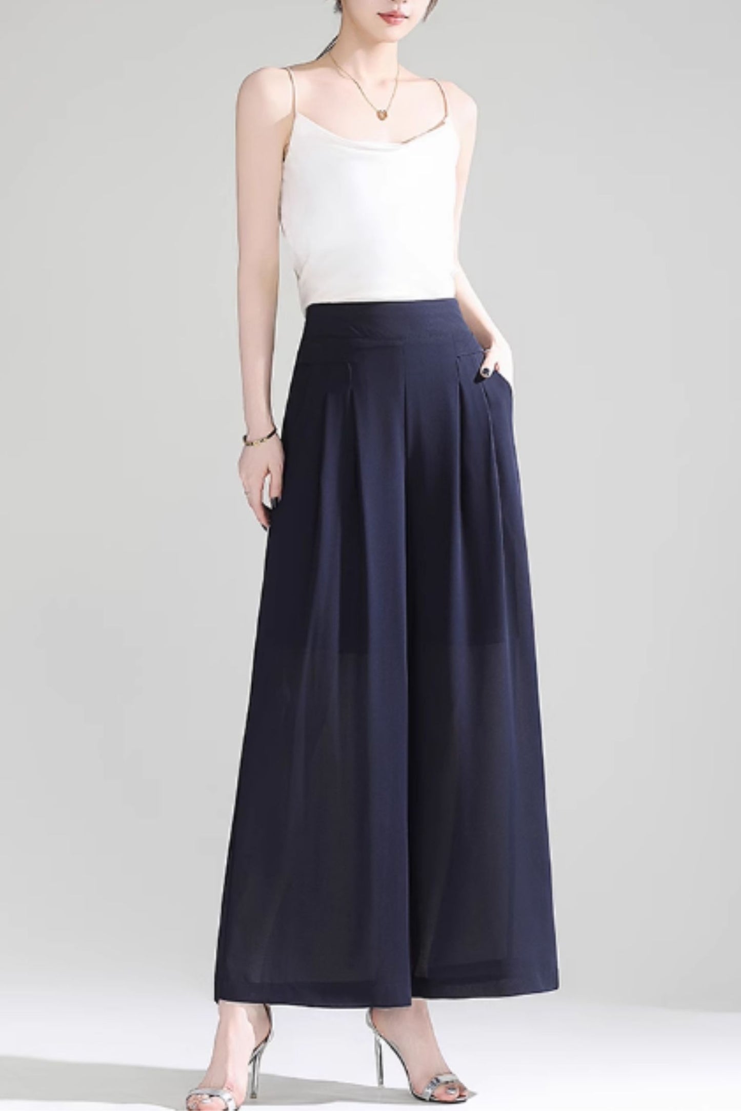Loose fitting wide leg summer pants women C5025