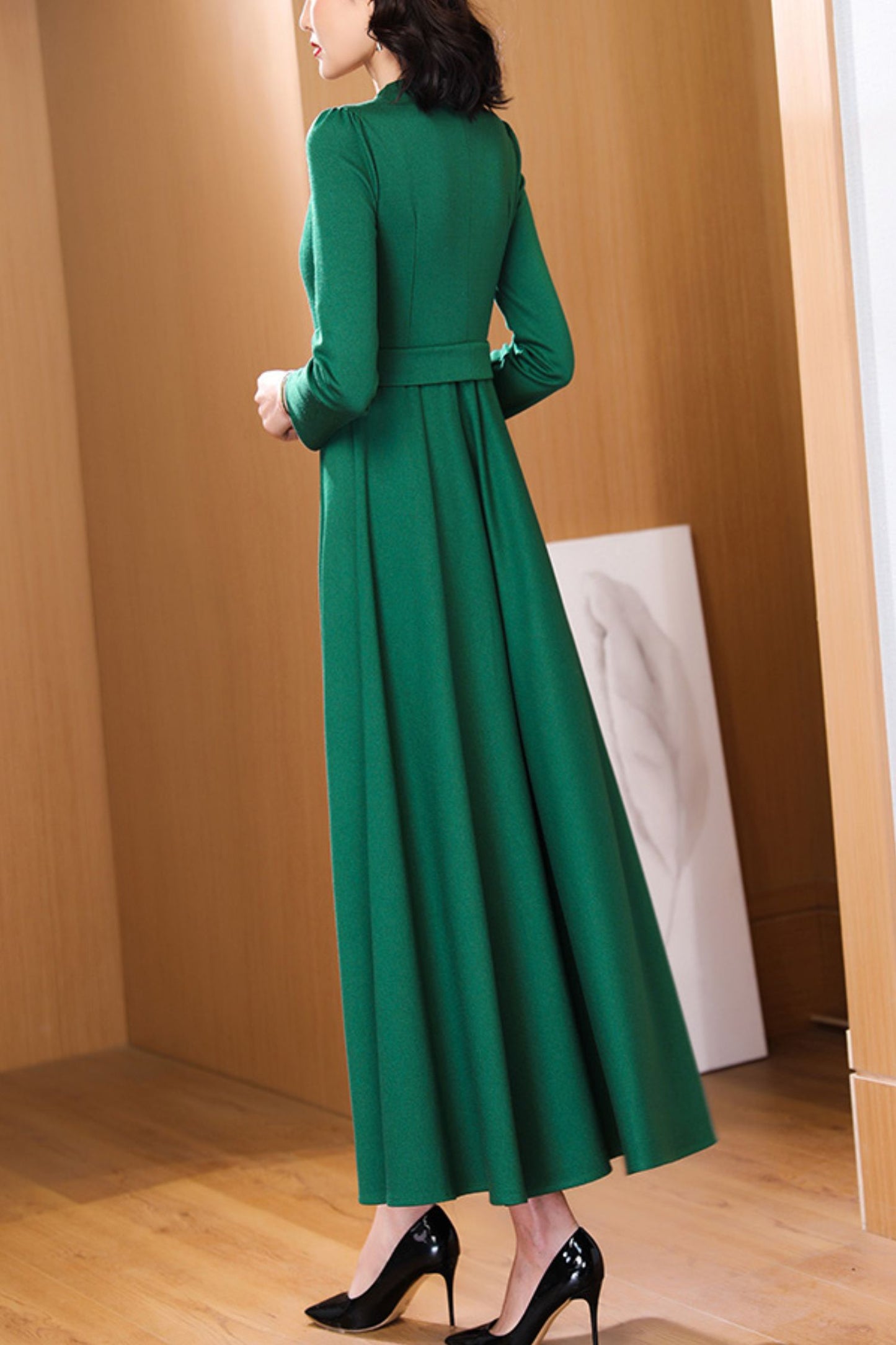 Green Two Piece long sleeved Dress C4188